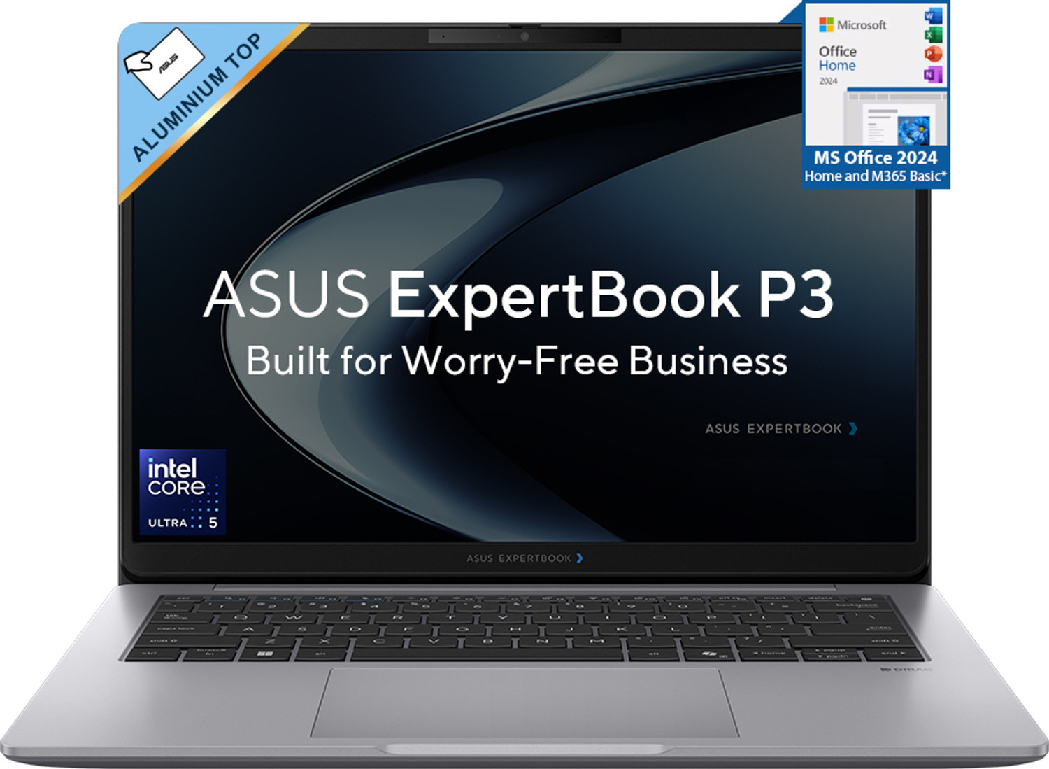 Image of ASUS ExpertBook P3 Aluminium Top AI PC with 1 Yr ADP A Part Metal Intel Core Ultra 5 - (16 GB /1 TB SSD /Windows 11 Home) P3406CCA-LY0123WS Thin and Light Laptop