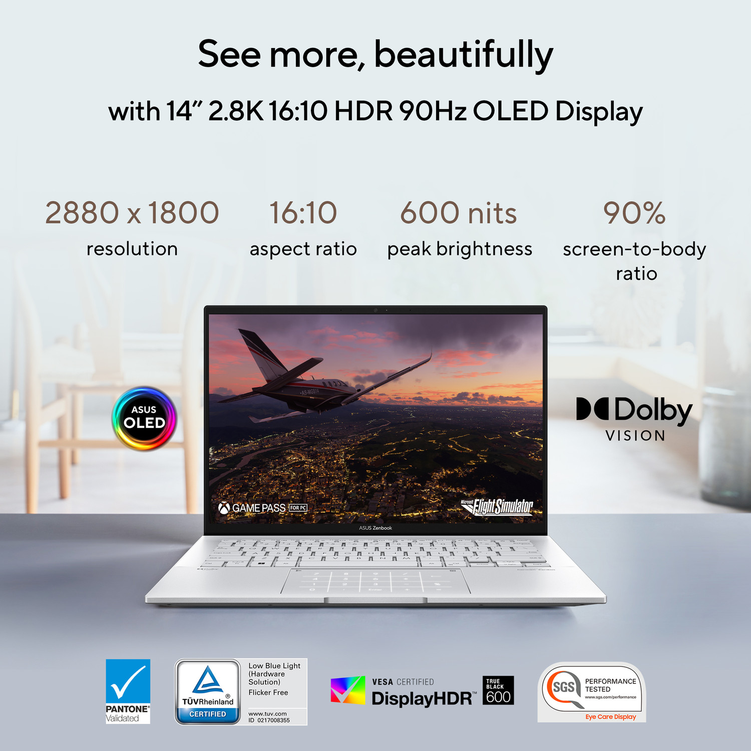 Image of ASUS Zenbook 14 OLED Intel EVO P-Series Intel Core i7 13th Gen 1360P - (16 GB /512 GB SSD /Windows 11 Home) UX3402VA-KM742WS Thin and Light Laptop
