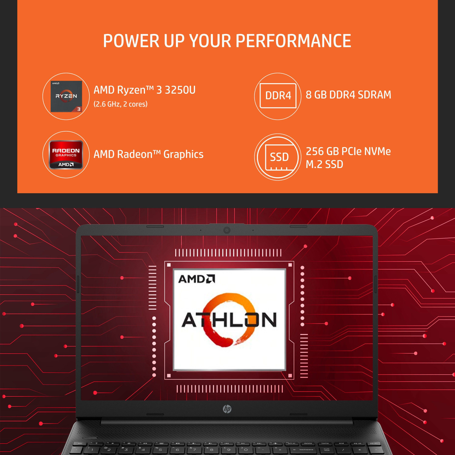 Image of HP AMD Ryzen 3 Dual Core 3250U - (8 GB /256 GB SSD /Windows 11 Home) 15s- eq1561AU Thin and Light Laptop