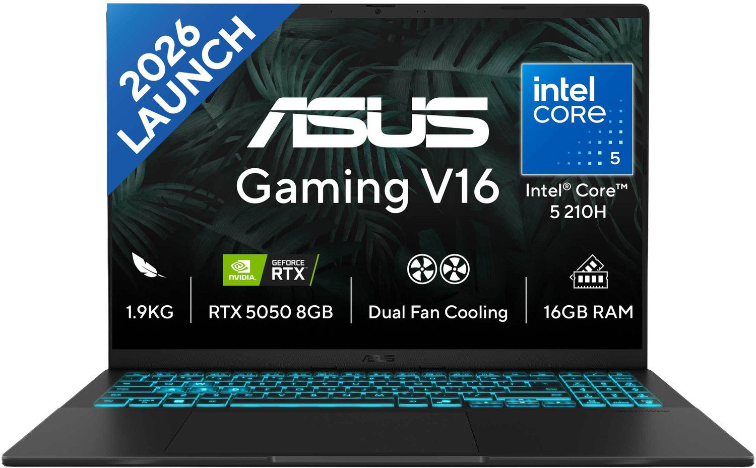 Image of ASUS ASUS V16 (2026) Intel Core 5 210H - (16 GB /512 GB SSD /Windows 11 Home /8 GB Graphics /NVIDIA GeForce RTX 5050 /144 Hz) V3607VH-TK154WS Gaming Laptop
