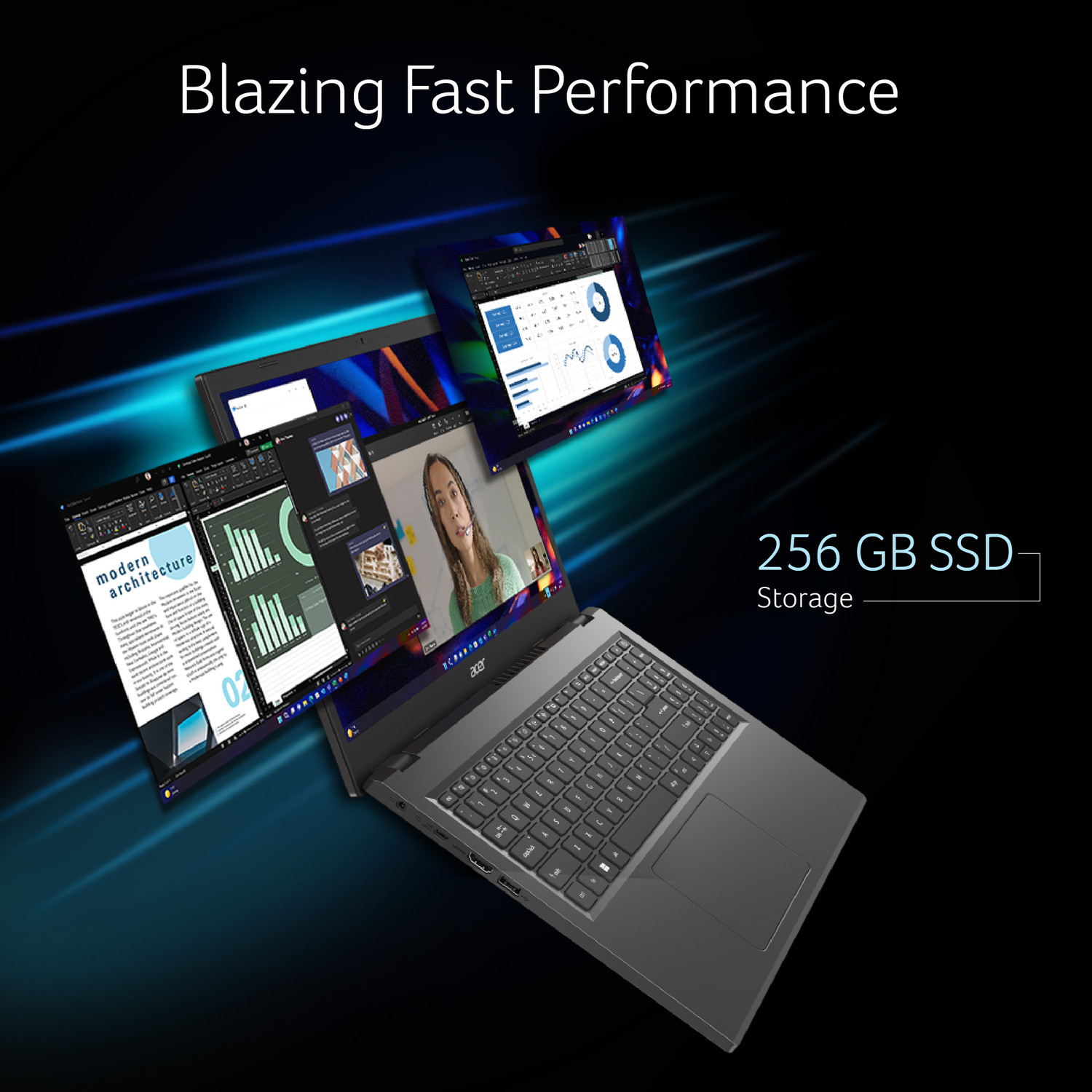 Image of Acer Extensa 15 AMD Ryzen 3 Quad Core 7320U - (8 GB /256 GB SSD /Windows 11 Home) EX215-23 Thin and Light Laptop