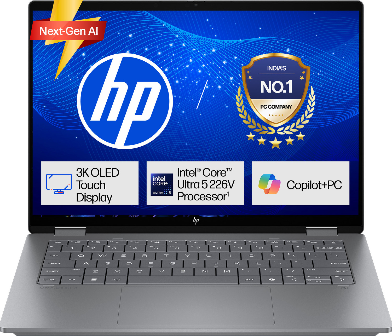 Image of HP 14 Intel Core Ultra 5 226V - (16 GB /1 TB SSD /Windows 11 Home) 14-fm0099TU Thin and Light Laptop