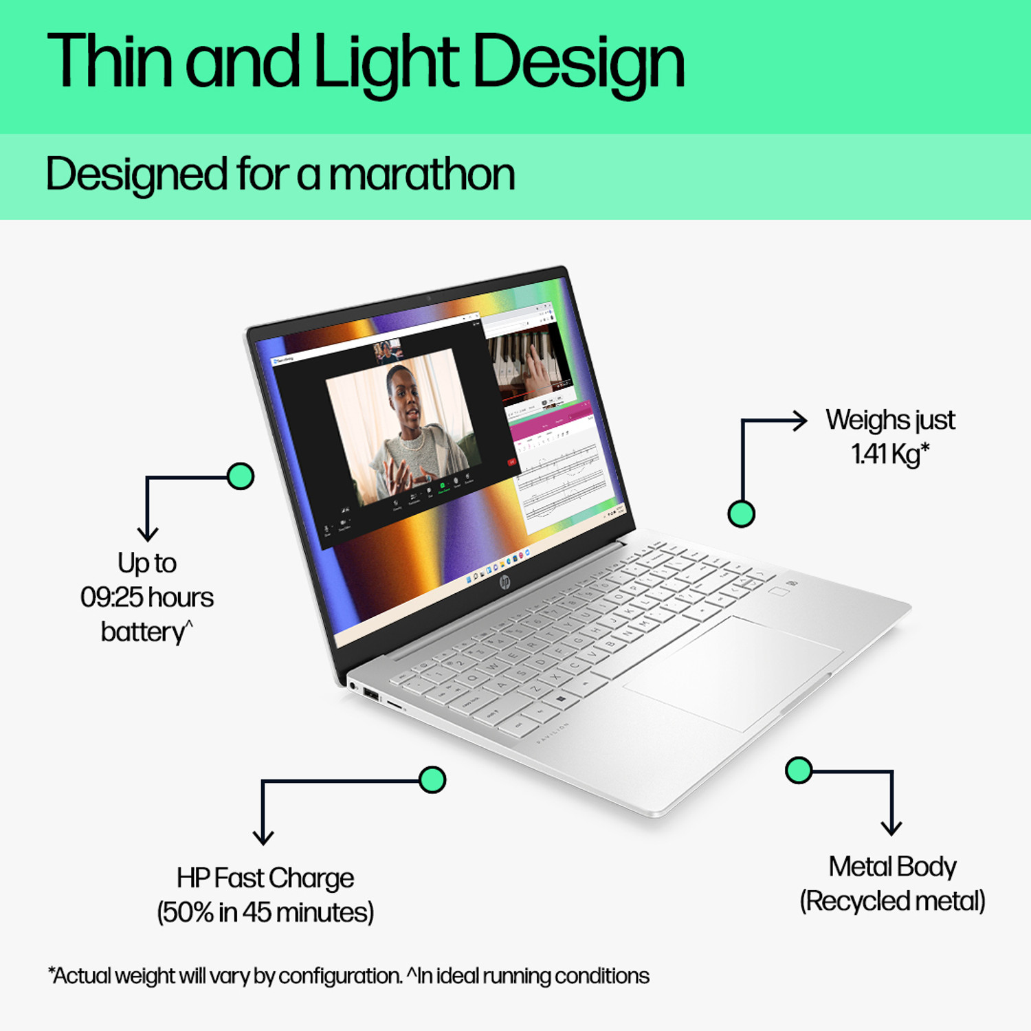 Image of HP Pavilion Plus Intel Core i5 13th Gen 1340P - (16 GB /512 GB SSD /Windows 11 Home) 14-eh1022TU Thin and Light Laptop