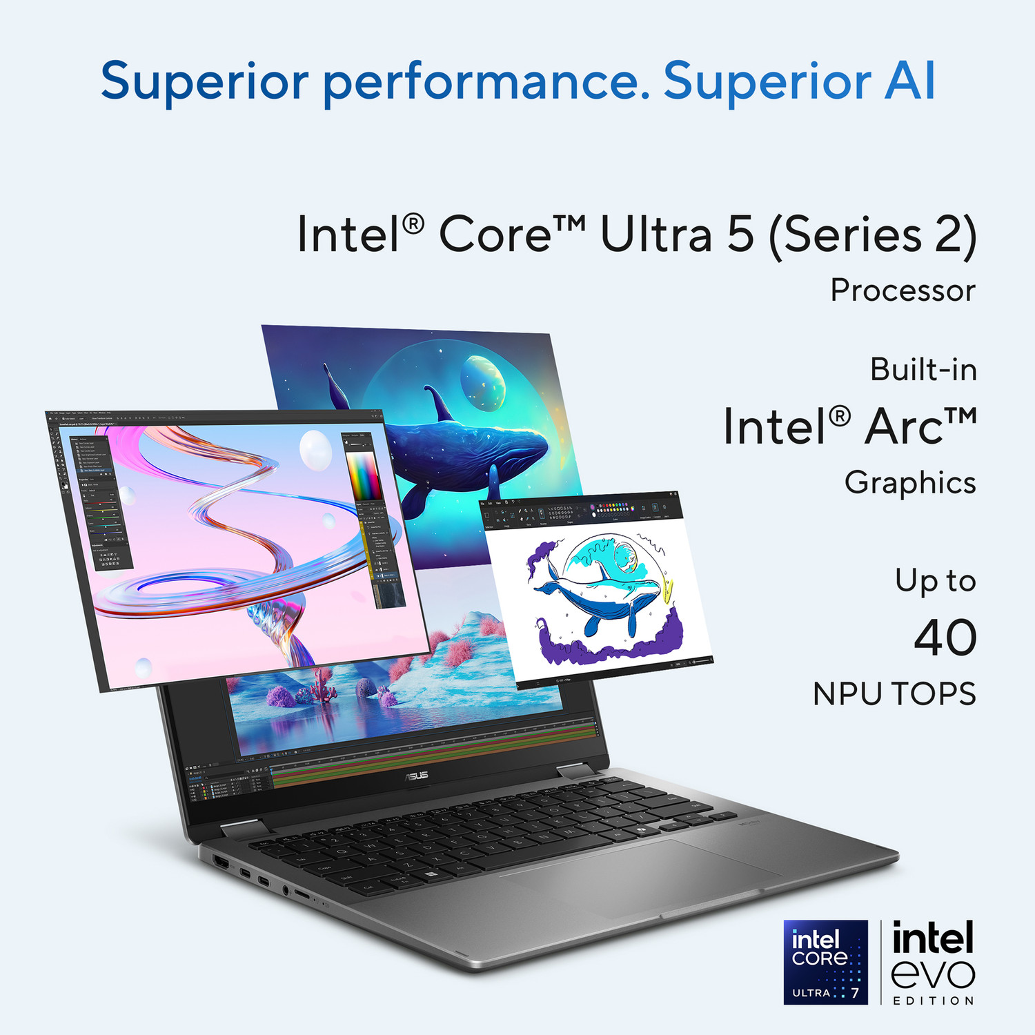 Image of ASUS Vivobook 14 Flip OLED (2026) with Touch Screen, Metallic Design, Intel Core Ultra 5 226V - (16 GB /512 GB SSD /Windows 11 Home) TP3407SA-SG183WS 2 in 1 Laptop