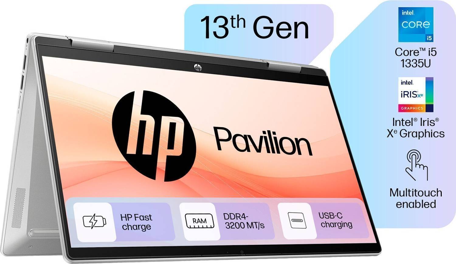 HP Pavilion 14 X360 Intel Core i5 13th Gen 1335U - (16 GB/512 GB