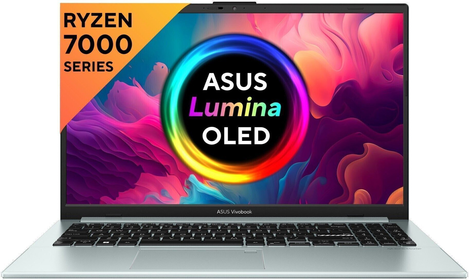 Image of ASUS Vivobook Go 15 OLED, with Backlit Keyboard, AMD Ryzen 3 Quad Core 7320U - (8 GB /512 GB SSD /Windows 11 Home) E1504FA-LK323WS Thin and Light Laptop