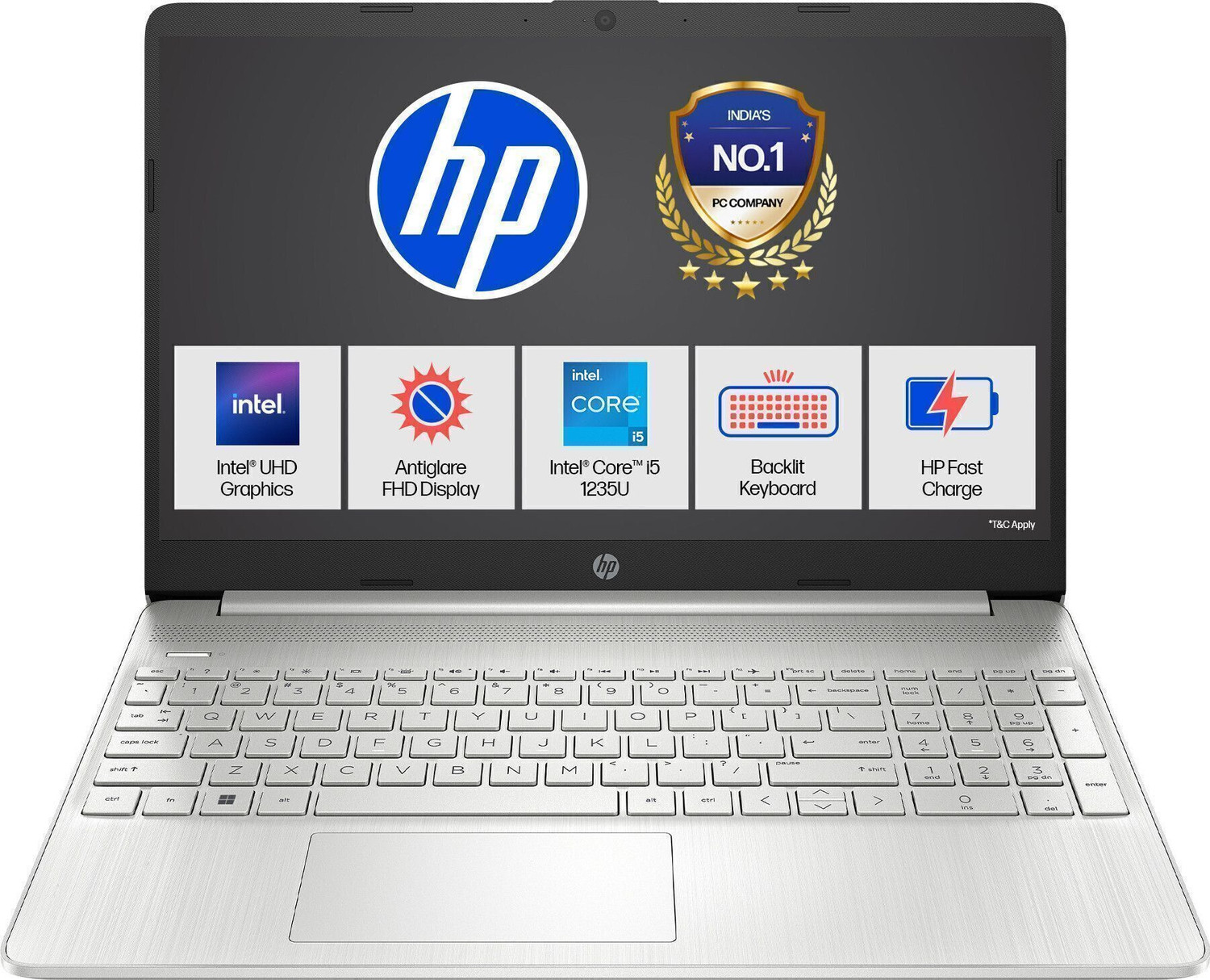 Image of HP Backlit Intel Core i5 12th Gen 1235U - (8 GB /512 GB SSD /Windows 11 Home) 15s-fy5002TU Thin and Light Laptop