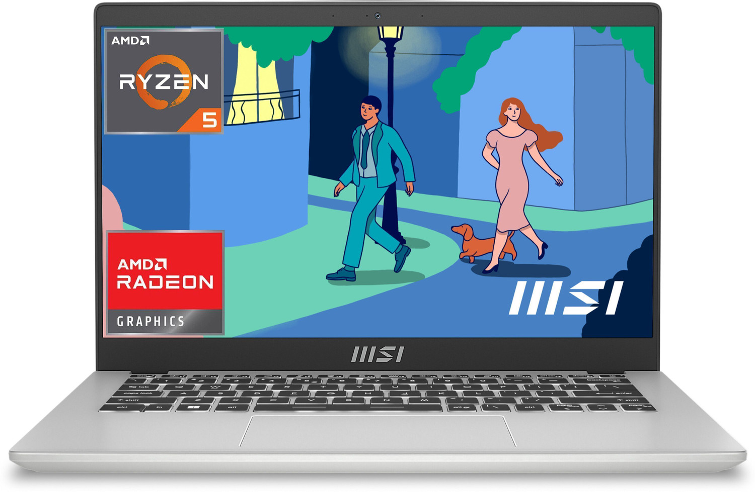 Image of MSI Modern 14 AMD Ryzen 5 Hexa Core 7530U - (16 GB /512 GB SSD /Windows 11 Home) Modern 14 C7M-062IN Thin and Light Laptop