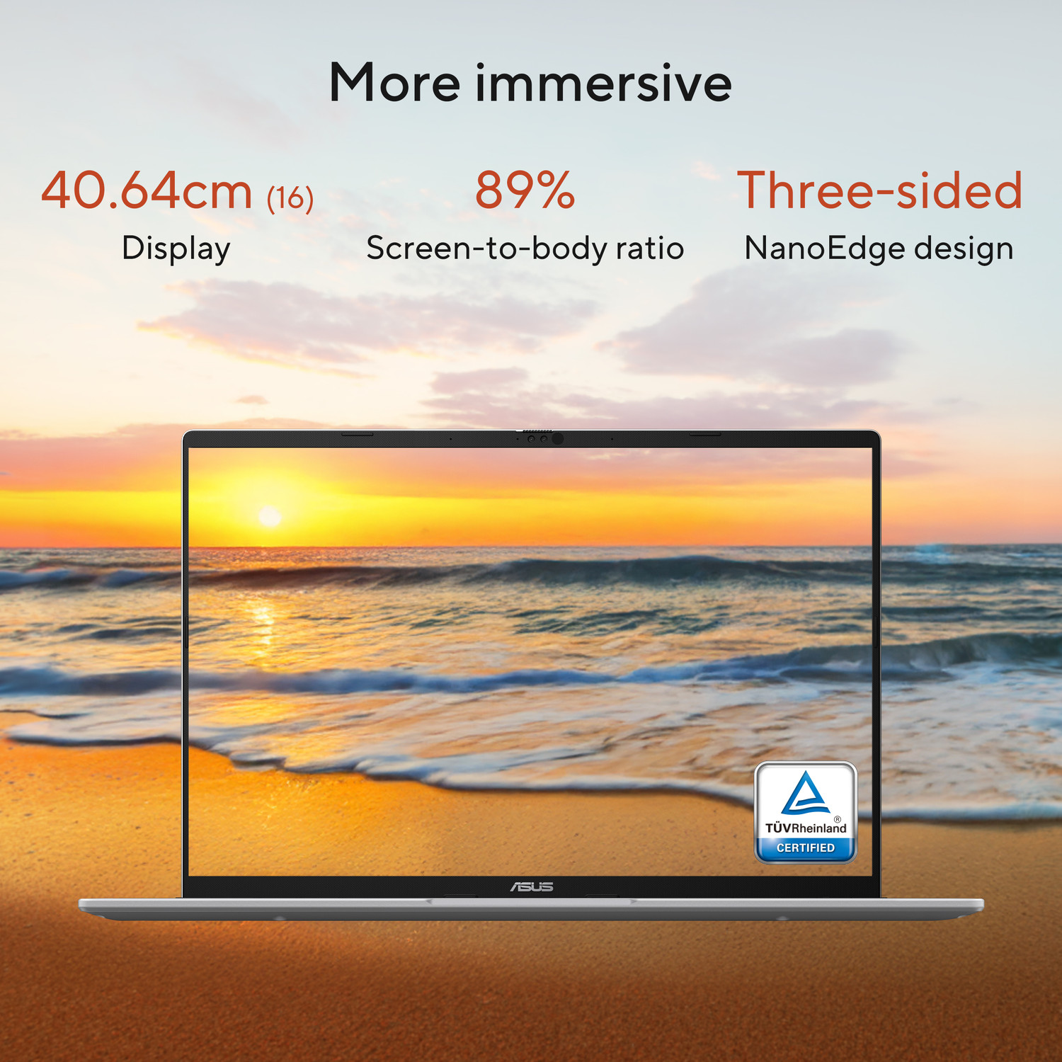 Image of ASUS Vivobook 16 (2026) AI PC with Office 2024 + M365 Basic*, Copilot+ PC AMD Ryzen AI 7 Hexa Core 445 - (16 GB /512 GB SSD /Windows 11 Home) M1607GA-MB029WS Thin and Light Laptop
