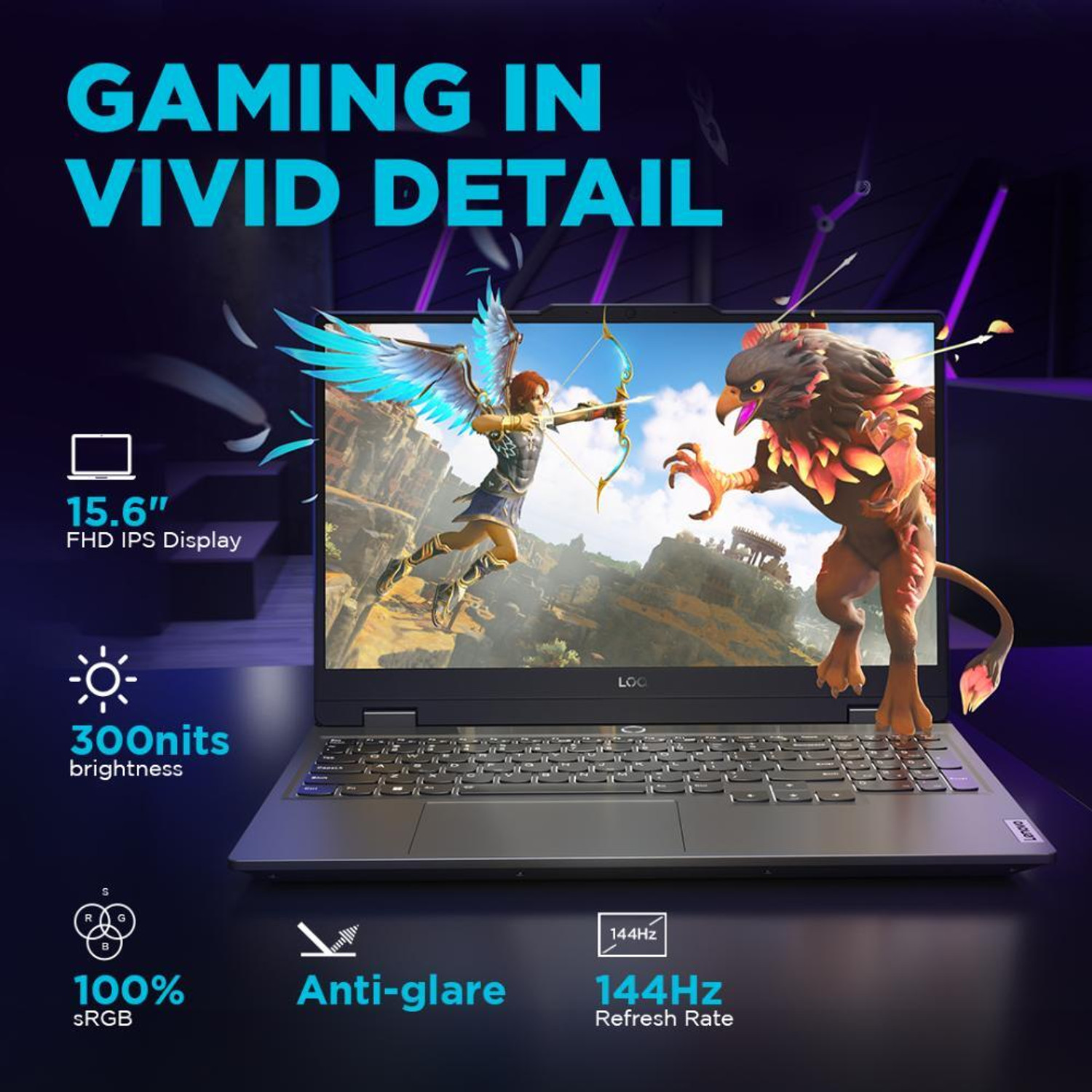 Image of Lenovo LOQ Intel Core i5 13th Gen 13450HX - (16 GB /512 GB SSD /Windows 11 Home /6 GB Graphics /NVIDIA GeForce RTX 3050 /144 Hz /95 W) LOQ 15IRX9D202 / 15IRX902 Gaming Laptop