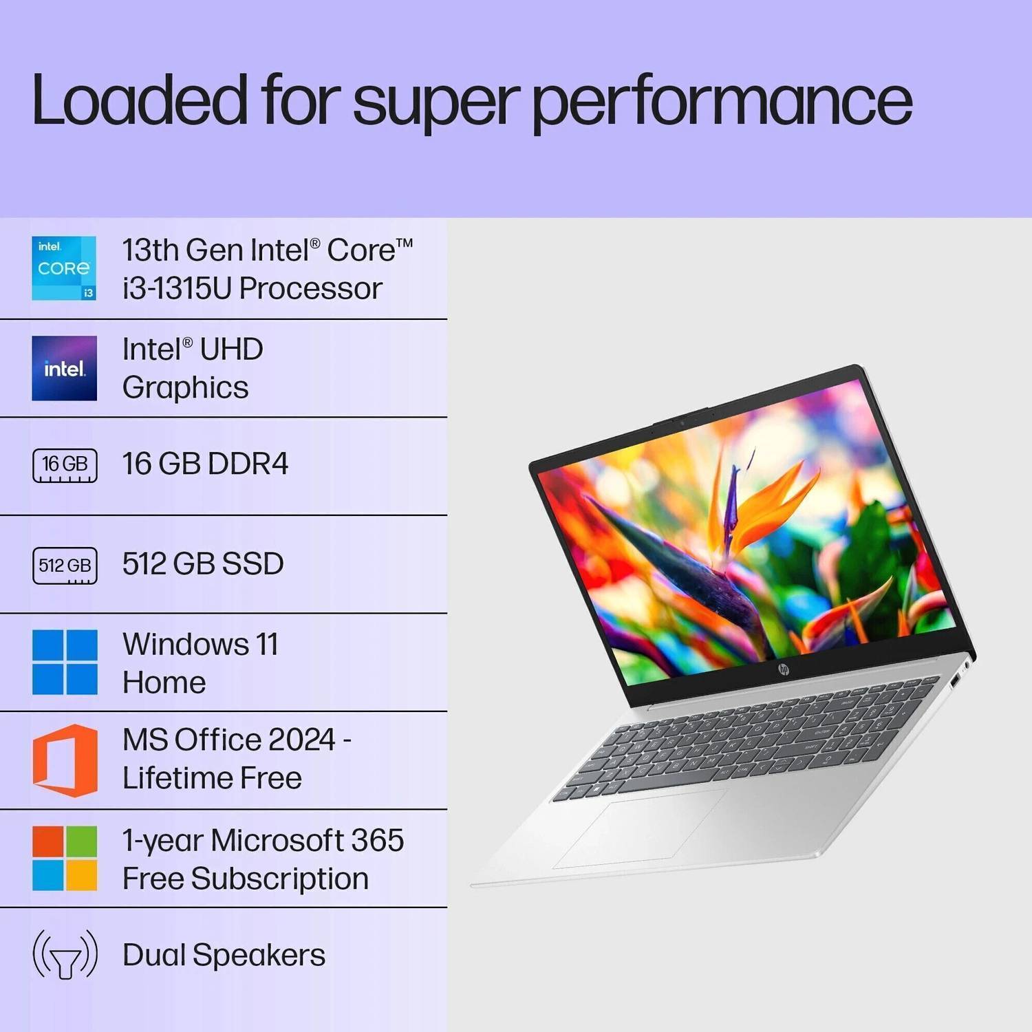 HP MSO 2024 Intel Core i3 13th Gen 1315U - (16 GB/512 GB SSD