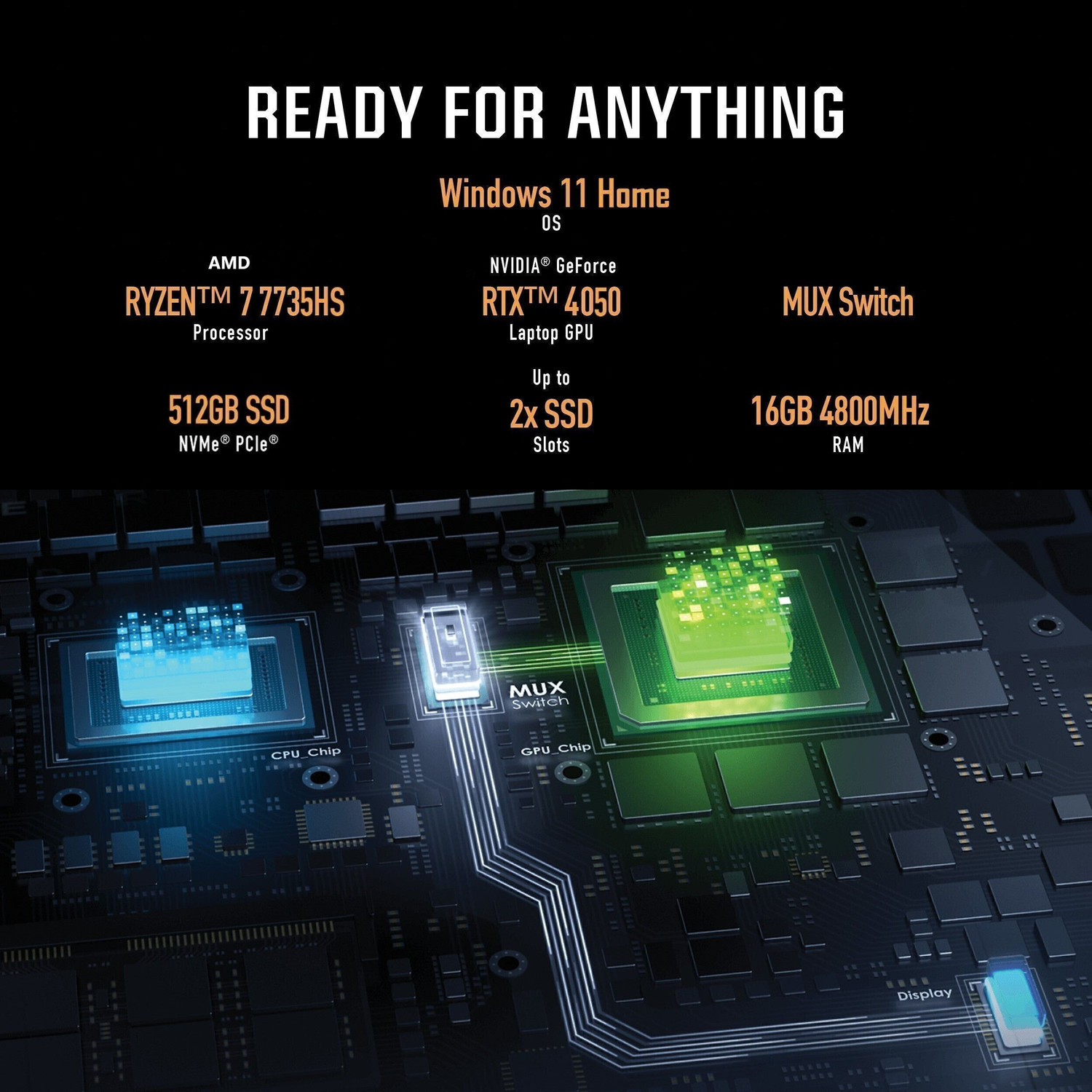 Image of ASUS TUF Gaming A15 with 90WHr Battery AMD Ryzen 7 Octa Core 7735HS - (16 GB /512 GB SSD /Windows 11 Home /6 GB Graphics /NVIDIA GeForce RTX 4050 /144 Hz /140 TGP) FA577NU-LP082W Gaming Laptop