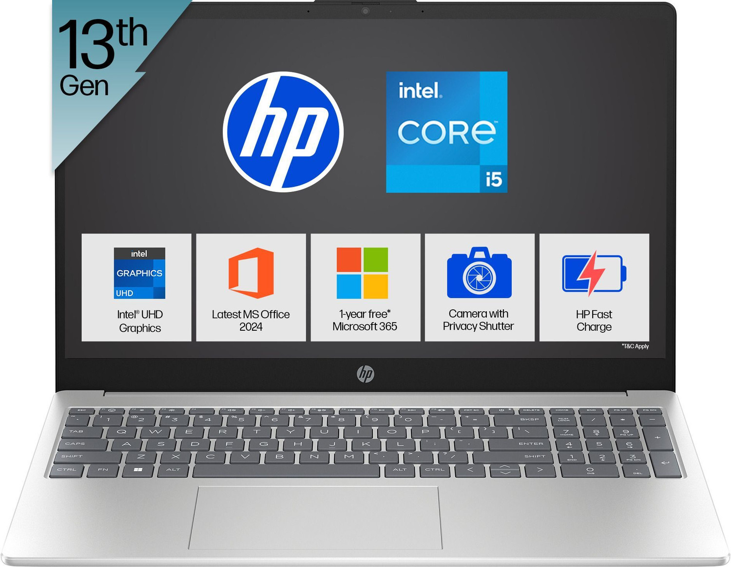 Image of HP Intel Core i5 13th Gen 1334U - (12 GB /512 GB SSD /Windows 11 Home) 15-fd0575TU Thin and Light Laptop