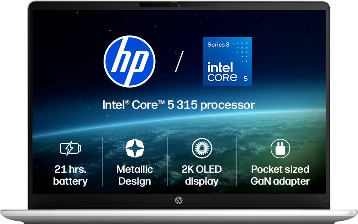 Image of HP Omnibook 3 Next Gen AI PC, 2K OLED Intel Core 5 Series 3 315 - (12 GB /512 GB SSD /Windows 11 Home) 14-ht0242TU Laptop