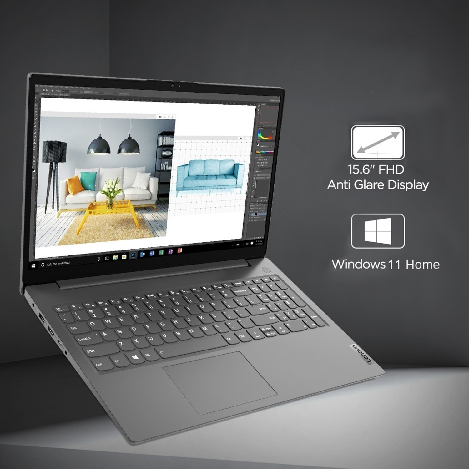 Image of Lenovo V15 Intel Intel Core i5 11th Gen 1135G7 - (8 GB /512 GB SSD /Windows 11 Home) V15 ITL G2 Thin and Light Laptop