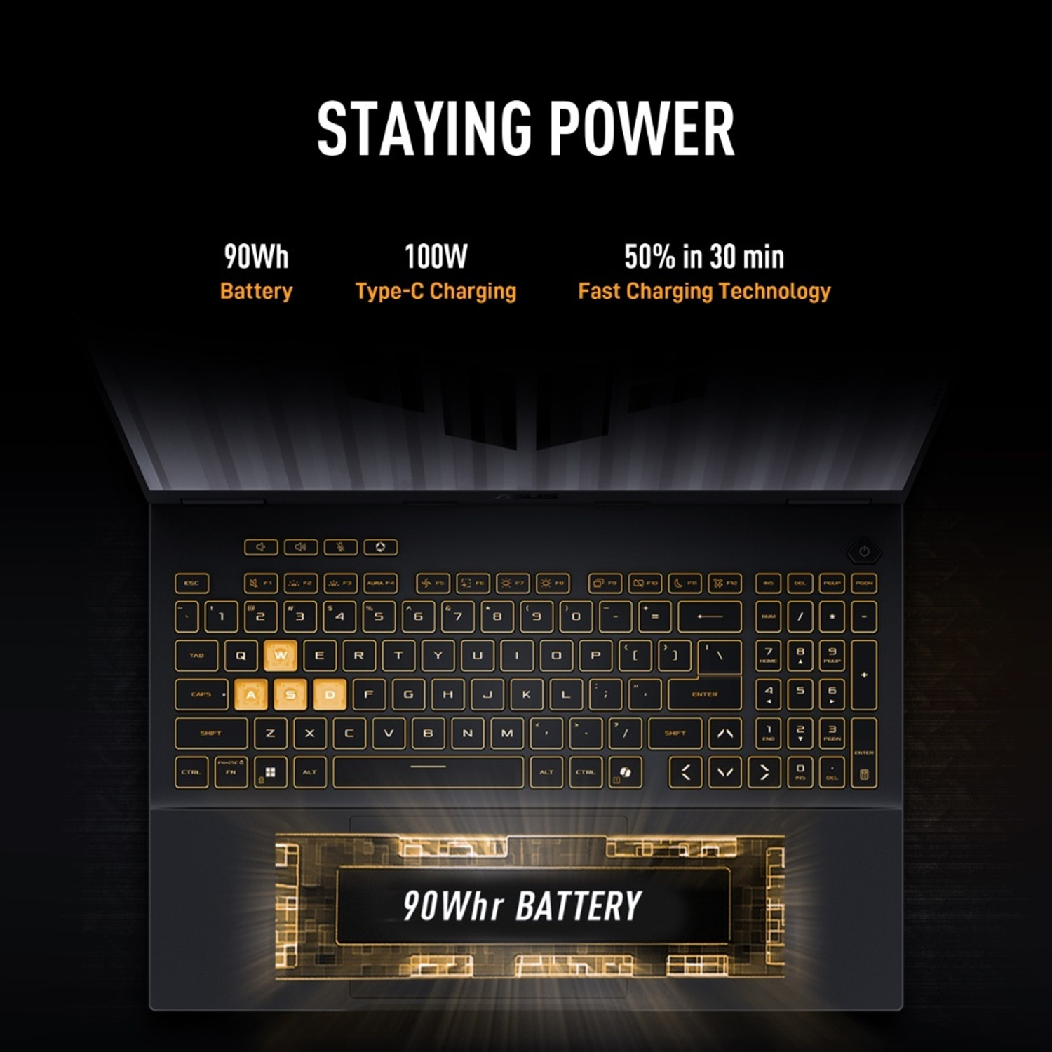 Image of ASUS ASUS TUF Gaming F16 (2026) Intel Core i7 14th Gen 14650HX - (16 GB /1 TB SSD /Windows 11 Home /8 GB Graphics /NVIDIA GeForce RTX 5070 /165 Hz) FX608JPR-QT073WS Gaming Laptop