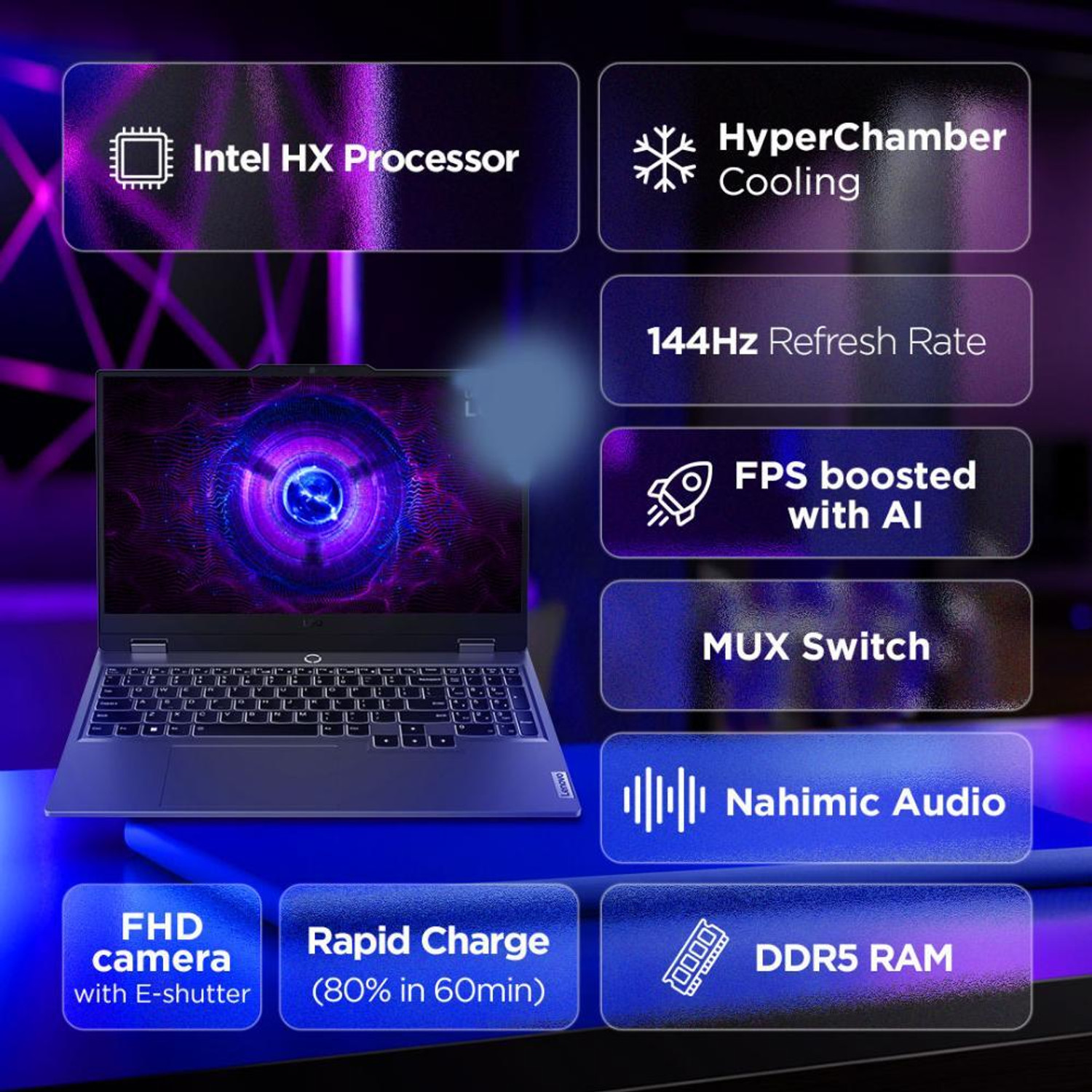 Image of Lenovo LOQ Intel Core i5 13th Gen 13450HX - (16 GB /512 GB SSD /Windows 11 Home /6 GB Graphics /NVIDIA GeForce RTX 3050 /144 Hz /95 W) LOQ 15IRX9D202 / 15IRX902 Gaming Laptop