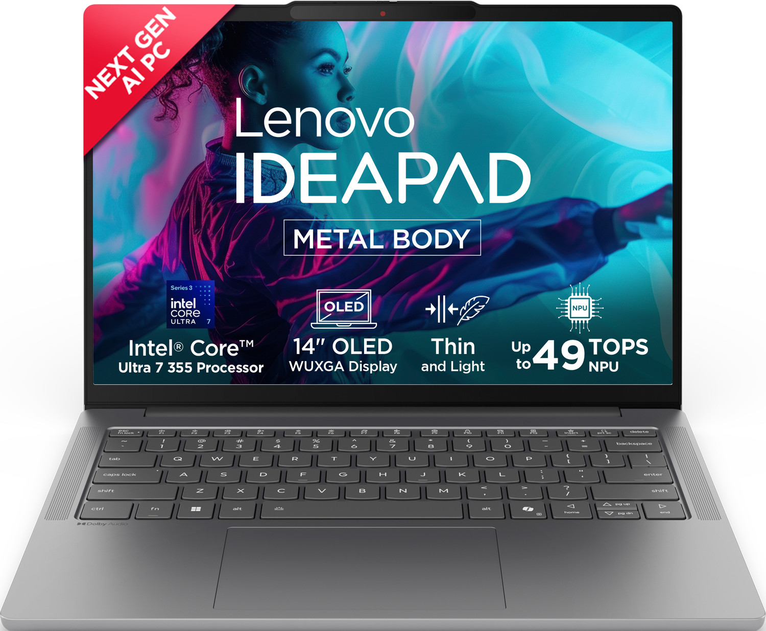 Image of Lenovo IdeaPad Slim 5 (Gen 11) Next-Gen AI PC Intel Core Ultra 7 Series 3 355 - (16 GB /512 GB SSD /Windows 11 Home) IdeaPad Slim 5 14IPH11 Thin and Light Laptop