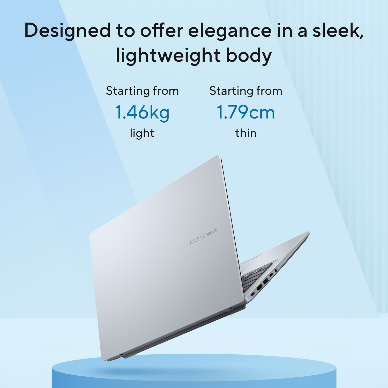 Image of ASUS Vivobook 14 (2025) with Office 2024 + M365 Basic*, Intel Core Ultra 5 225H - (16 GB /512 GB SSD /Windows 11 Home) X1407CA-LY160WS Thin and Light Laptop