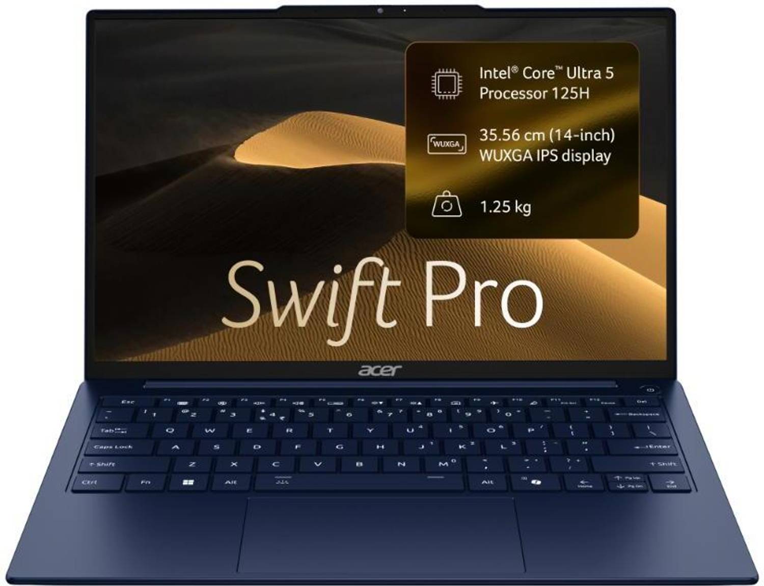 Acer Swift Pro (2026) Metal AI PC, Backlit Keyboard Intel Core Ultra 5 125H - (16 GB/512 GB SSD/Windows 11 Home) SFP14-55 Notebook - Image 1