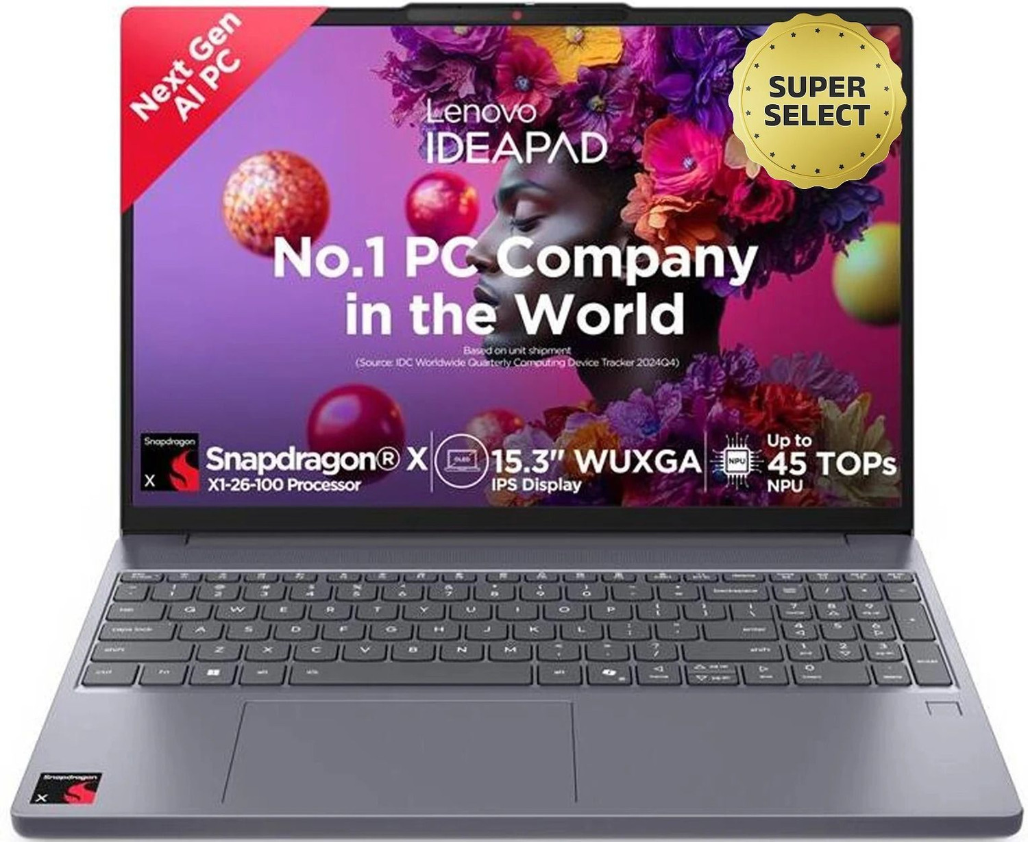 Image of Lenovo Snapdragon X - (16 GB /512 GB SSD /Windows 11 Home) 15Q8X10 Thin and Light Laptop