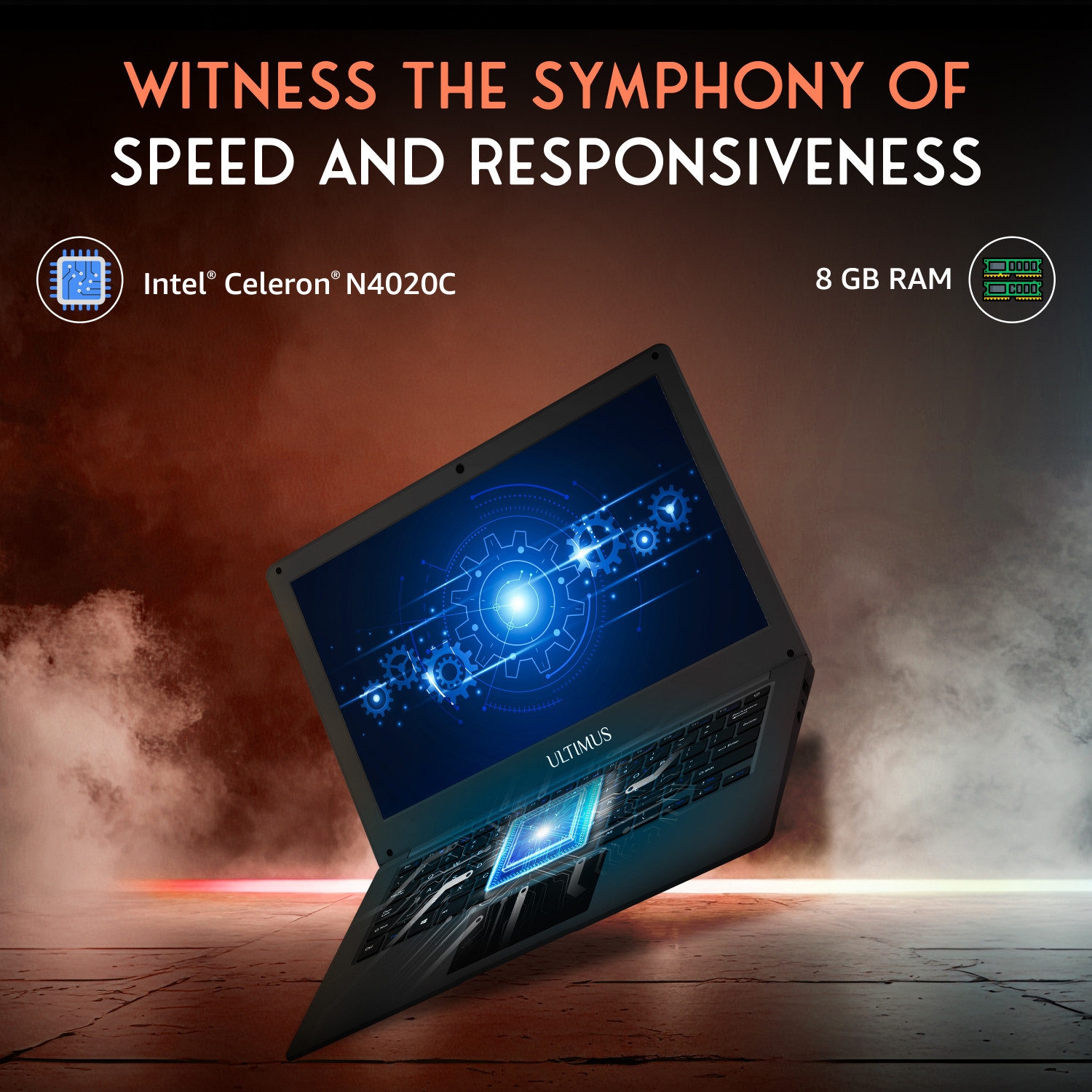 Image of Ultimus Pro Intel Celeron Dual Core - (8 GB /256 GB SSD /Windows 11 Home) NU14U3INC54BN-MB Thin and Light Laptop