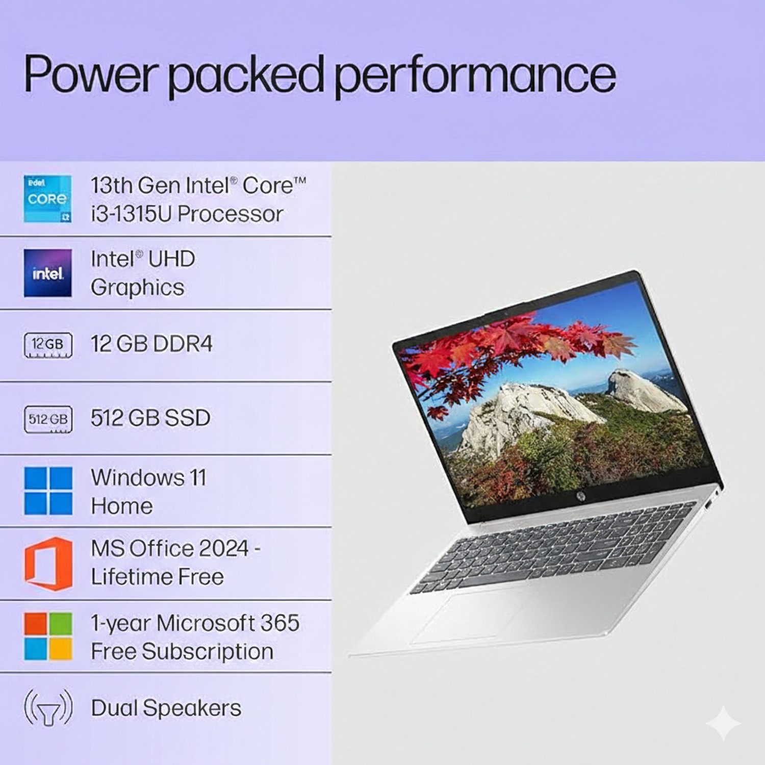 Image of HP HP Essentials Intel Core i3 13th Gen 1315U - (12 GB /512 GB SSD /Windows 11 Home) fd0573TU Laptop