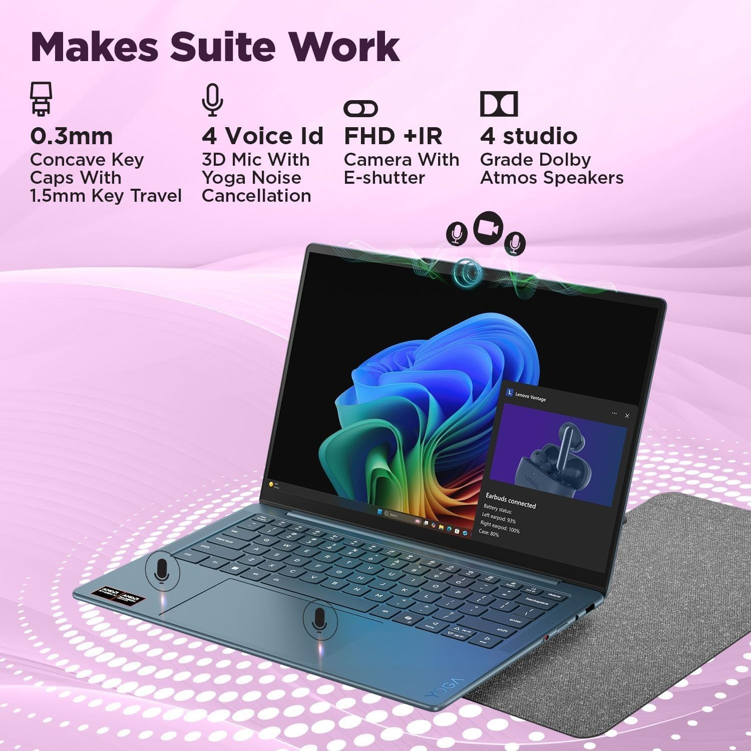 Image of Lenovo Intel Ryzen 7 Octa Core AI 7 350 - (32 GB /1 TB SSD /Windows 11 Home) 14akp10 Business Laptop