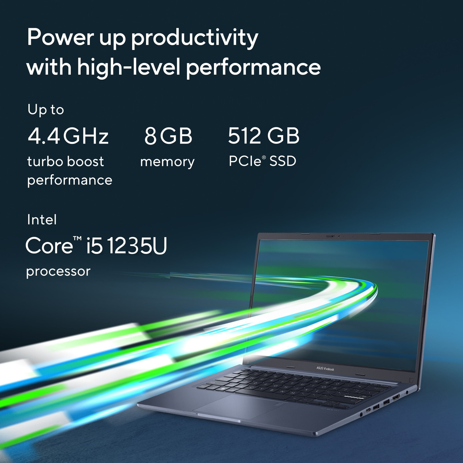 Image of ASUS Vivobook 14 Intel Core i5 12th Gen 1235U - (8 GB /512 GB SSD /Windows 11 Home) X1402ZA-EK521WS Thin and Light Laptop (14 Inch, Quiet Blue, 1.50 kg, With MS Office)