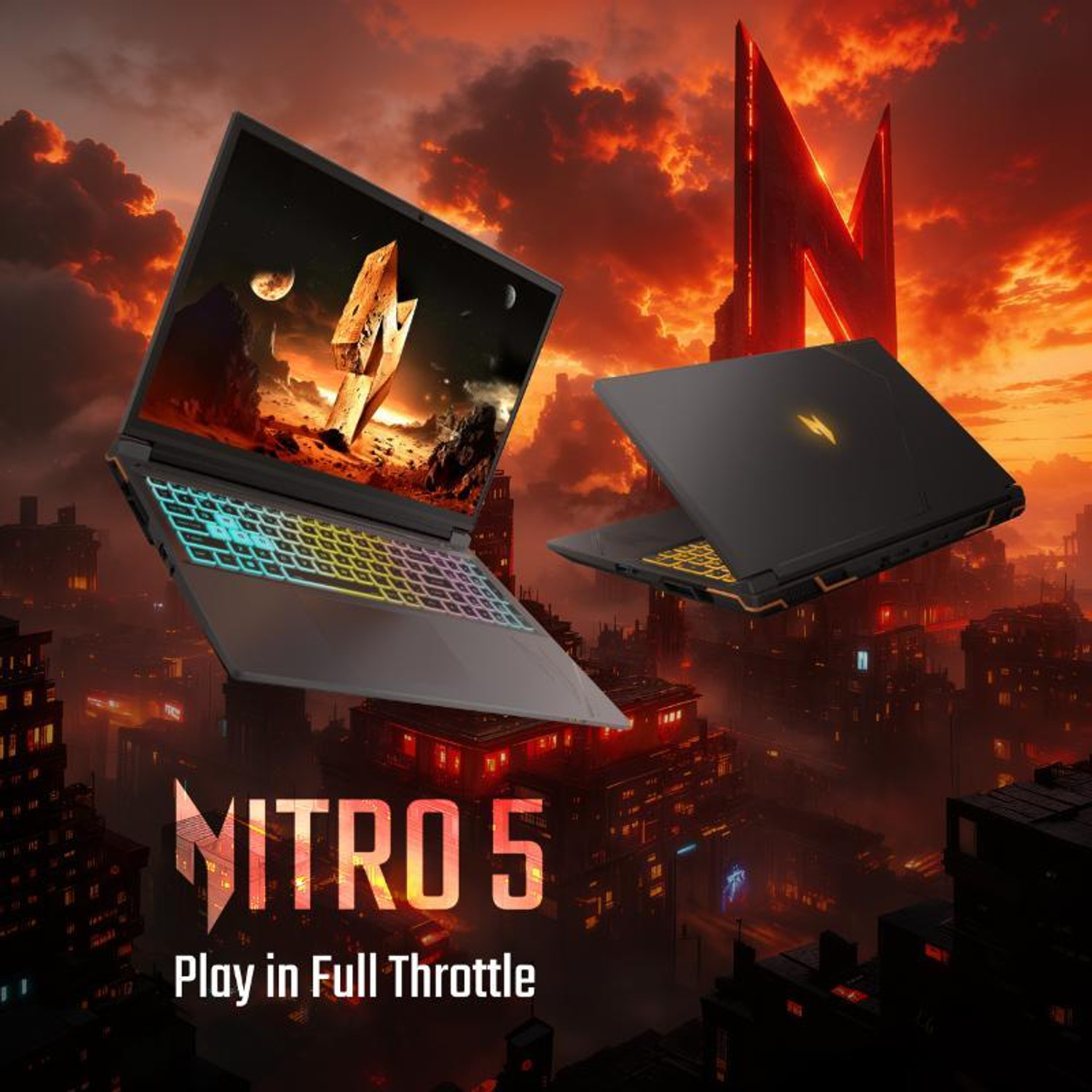 Image of Acer Nitro 5 Intel Core i7 14th Gen 14650HX - (16 GB /1 TB SSD /Windows 11 Home /8 GB Graphics /NVIDIA GeForce RTX 5050) AN516-74G1 Gaming Laptop