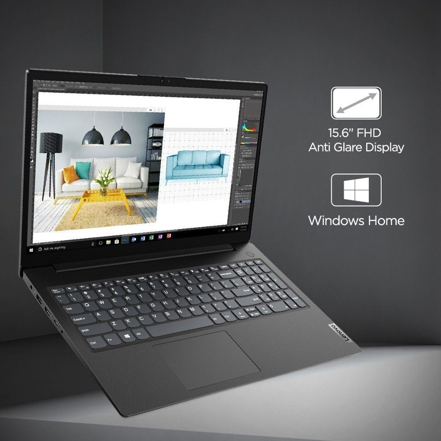 Image of Lenovo Intel Core i3 11th Gen - (4 GB /256 GB SSD /Windows 10 Home) V15 ITL G2 Thin and Light Laptop (15 inch, Black, 359.2 x 235.8 x 19.9 mm kg)