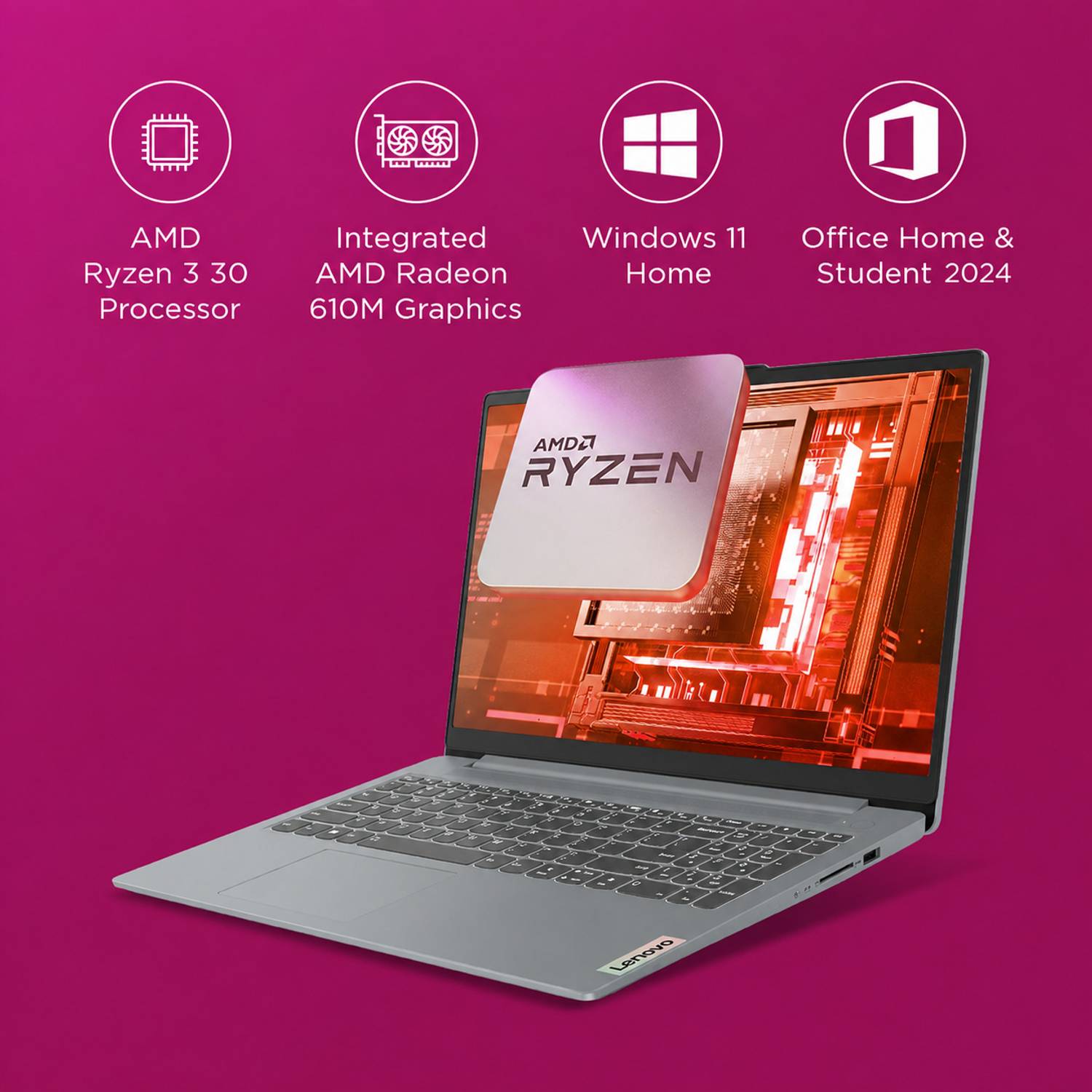 Lenovo IdeaPad Slim 3 15AMN8 Ryzen 3 Quad Core 8GB/512GB SSD - Image 3
