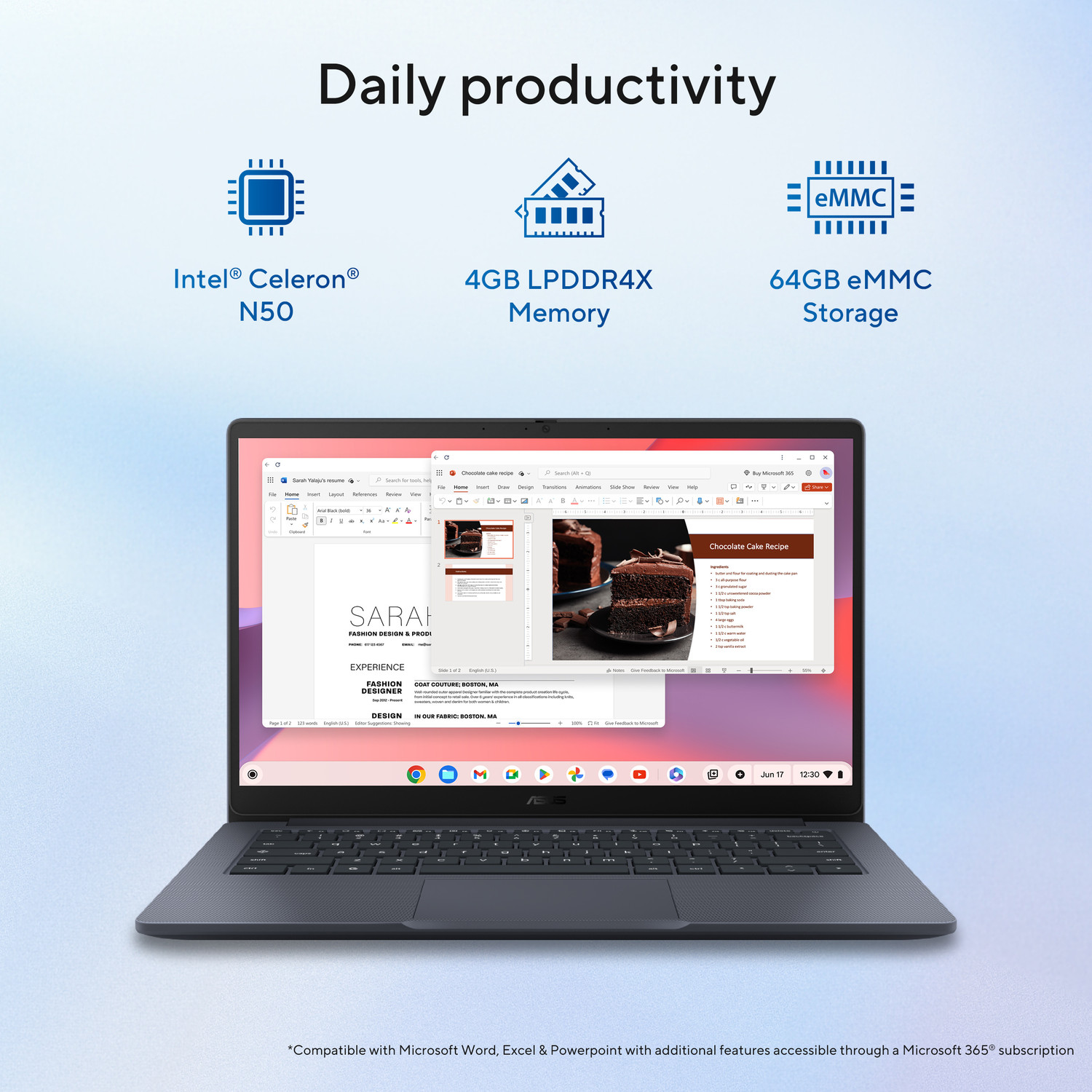 Image of ASUS Chromebook CX14 Intel Celeron Dual Core N50 - (4 GB /64 GB EMMC Storage /Chrome OS) CX1405CTA-S60620 Chromebook Laptop