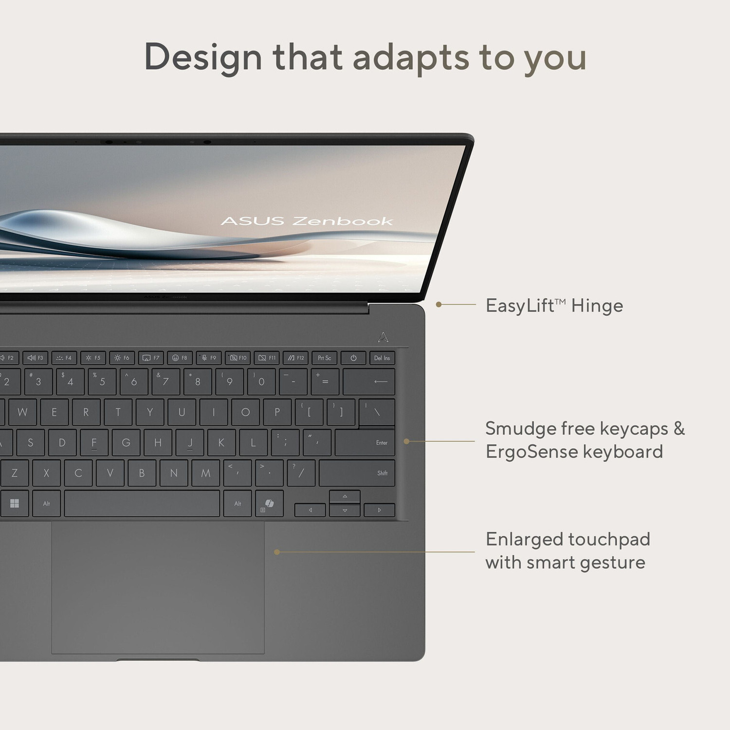 Image of ASUS Zenbook A14 OLED (2025), MSO 2024 + M365 Basic, Metal Body, Backlit Keyboard, Intel X - (16 GB /512 GB SSD /Windows 11 Home) UX3407QA-QD259WS Thin and Light Laptop