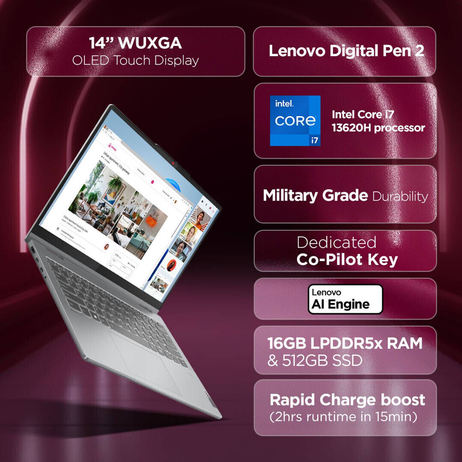 Lenovo IdeaPad 5 2-in-1 WUXGA OLED Intel Core i7 13th Gen 13620H