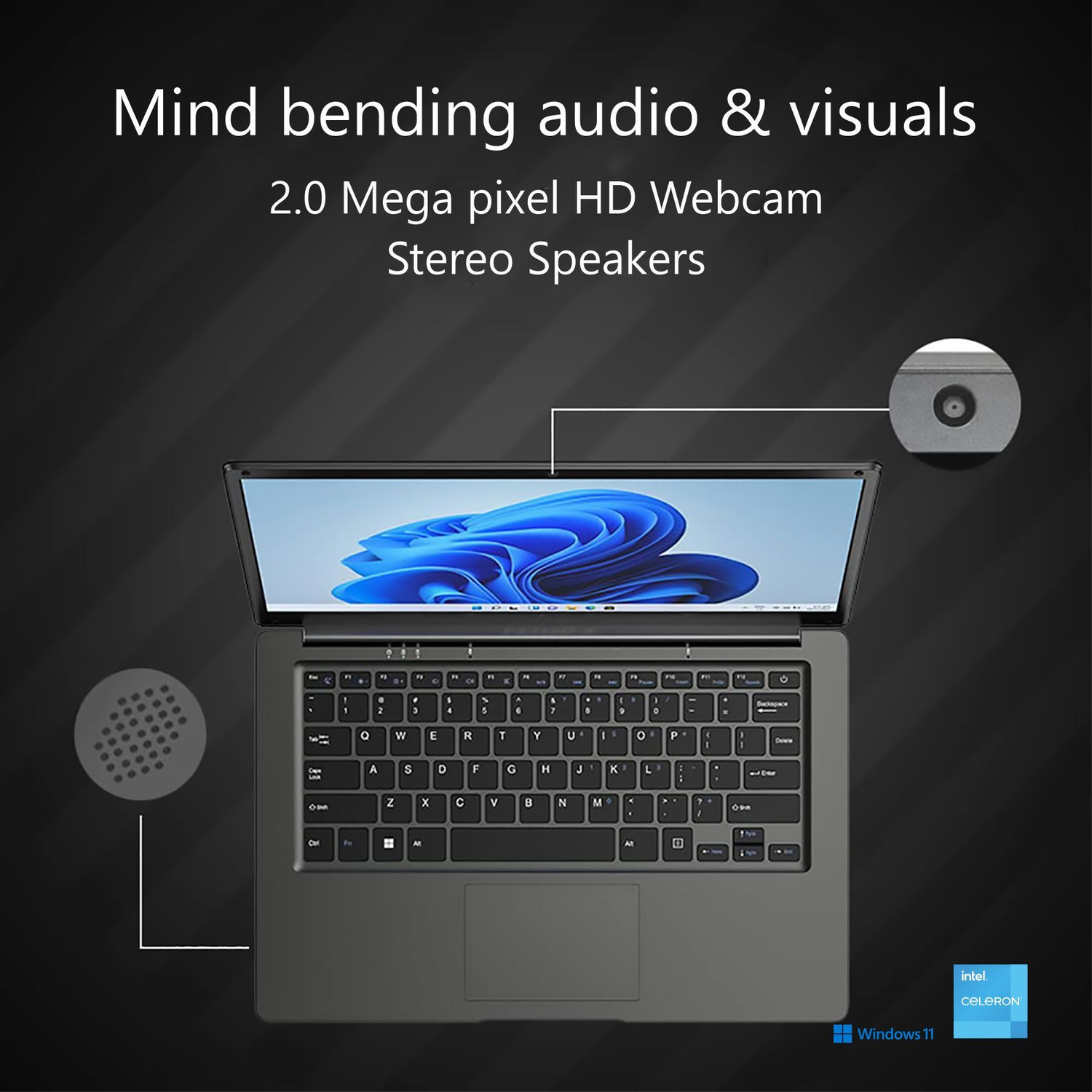 Image of walker Intel Celeron Dual Core - (4 GB /128 GB SSD /Windows 11 Home) NU14A1 Thin and Light Laptop