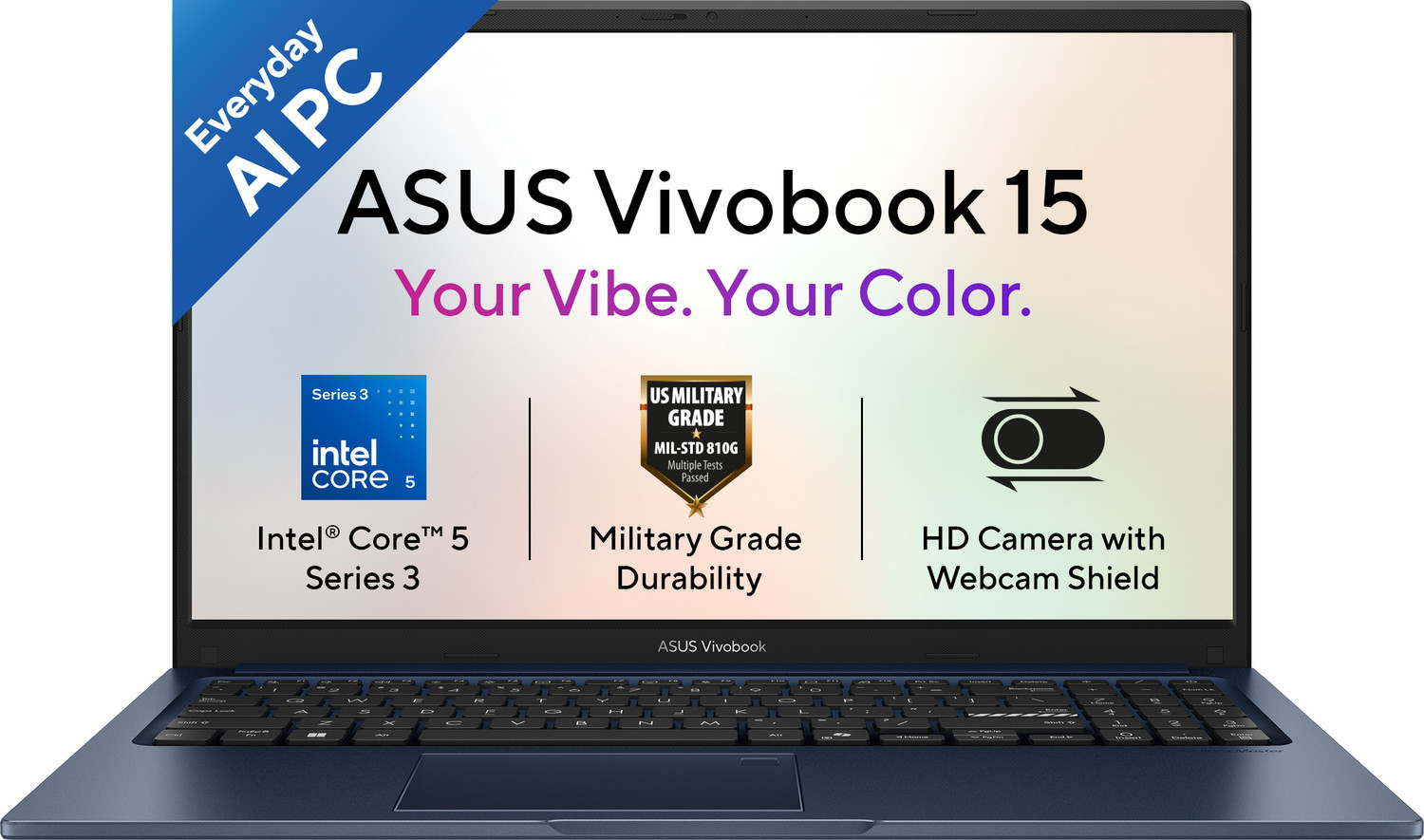 Image of ASUS Vivobook 15 (2026), AI PC with NPU up to 16TOPS, Intel Core 5 320 - (16 GB /512 GB SSD /Windows 11 Home) X1504MA-BQ126WS Thin and Light Laptop