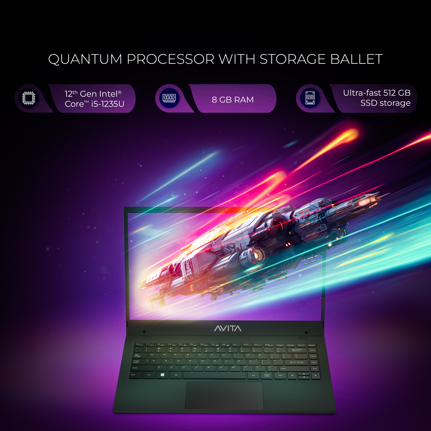 Image of Avita Liber E Series Intel Core i5 12th Gen 1235U - (8 GB /512 GB SSD /Windows 11 Home) AM14A2INF56F-CHF Laptop