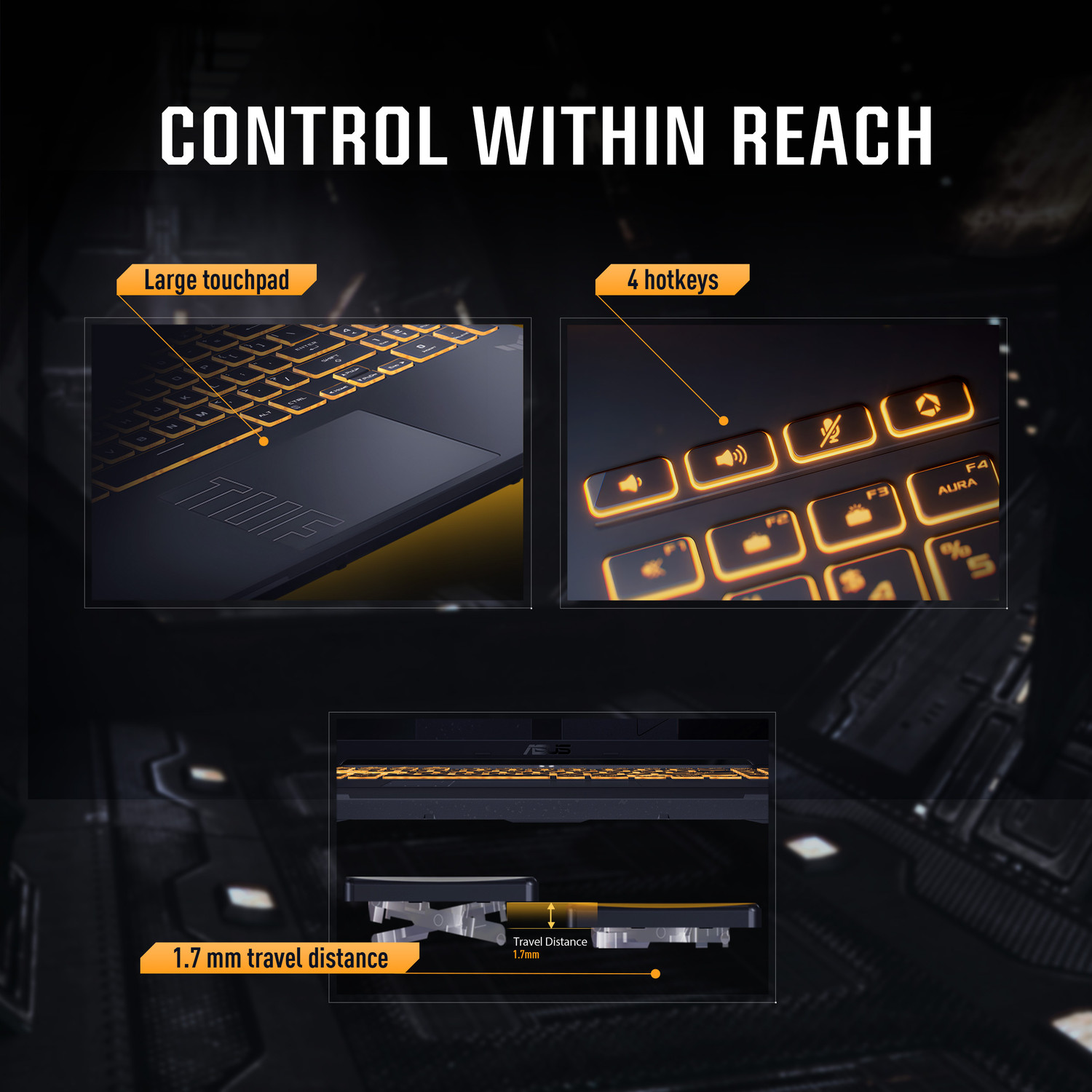 Image of ASUS TUF Gaming F16 (2026) with MSO 2024+M365 Basic,(i5 14th Gen) Intel Core 5 210H - (16 GB /1 TB SSD /Windows 11 Home /6 GB Graphics /NVIDIA GeForce RTX 3050 /144 Hz) FX607VJB-RL215WS Gaming Laptop