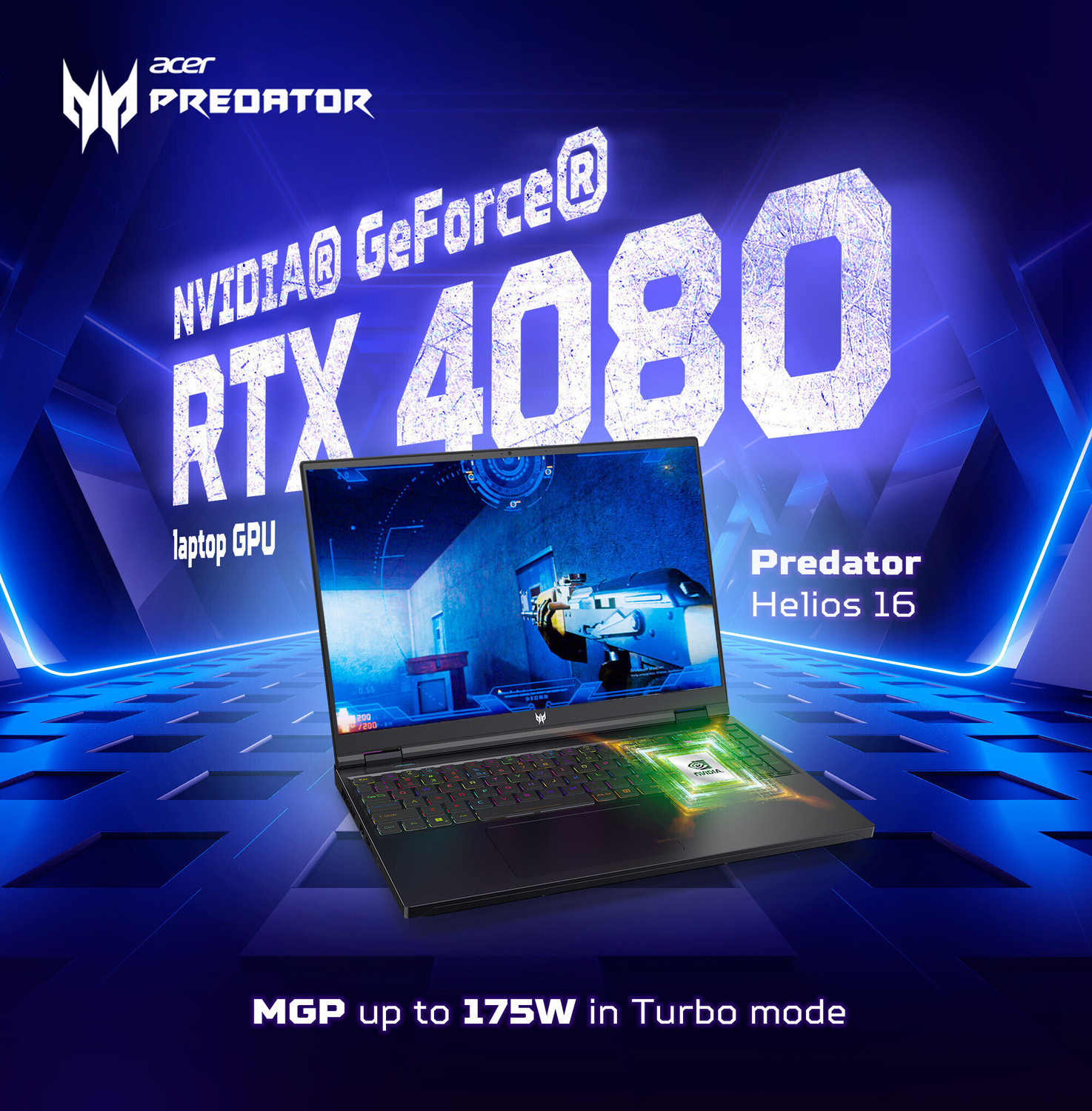 Image of Acer Predator Intel Core i9 13th Gen 13900HX - (32 GB /1 TB SSD /Windows 11 Home /12 GB Graphics /NVIDIA GeForce RTX 4080) PH16-71 Gaming Laptop