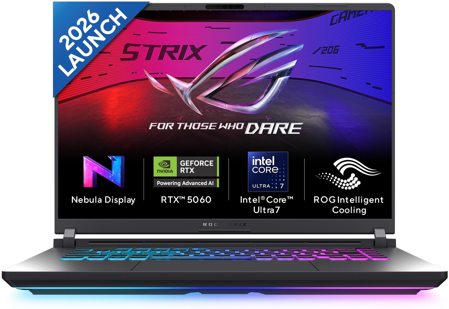 Image of ASUS ROG Strix G16 (2026) Intel Core Ultra 7 255HX - (16 GB /1 TB SSD /Windows 11 Home /8 GB Graphics /NVIDIA GeForce RTX 5060 /300 Hz) G615LM-TS268WS Gaming Laptop