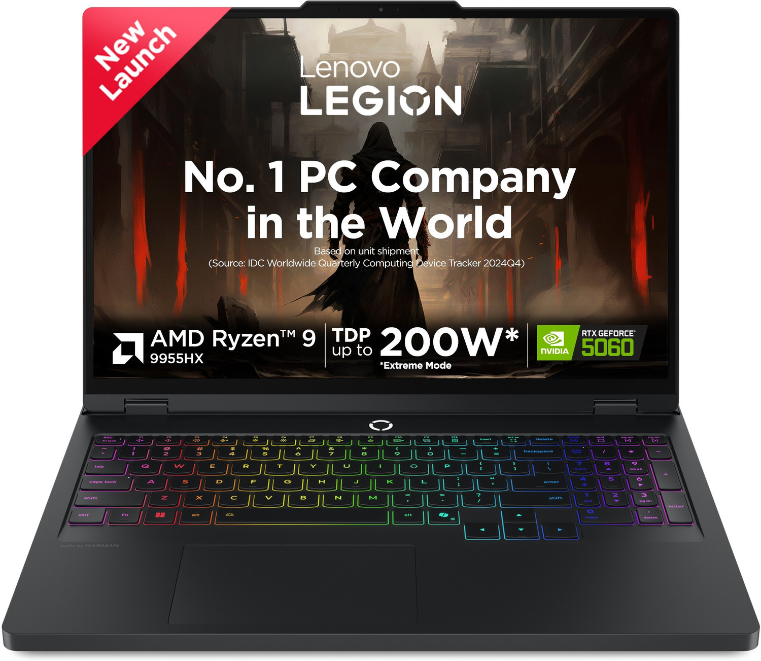 Image of Lenovo Legion Pro 5 WQXGA OLED AMD Ryzen 9 16 Core 9955HX - (32 GB /1 TB SSD /Windows 11 Home /8 GB Graphics /NVIDIA GeForce RTX 5060 /165 Hz) Legion Pro 5 16AFR10 Gaming Laptop