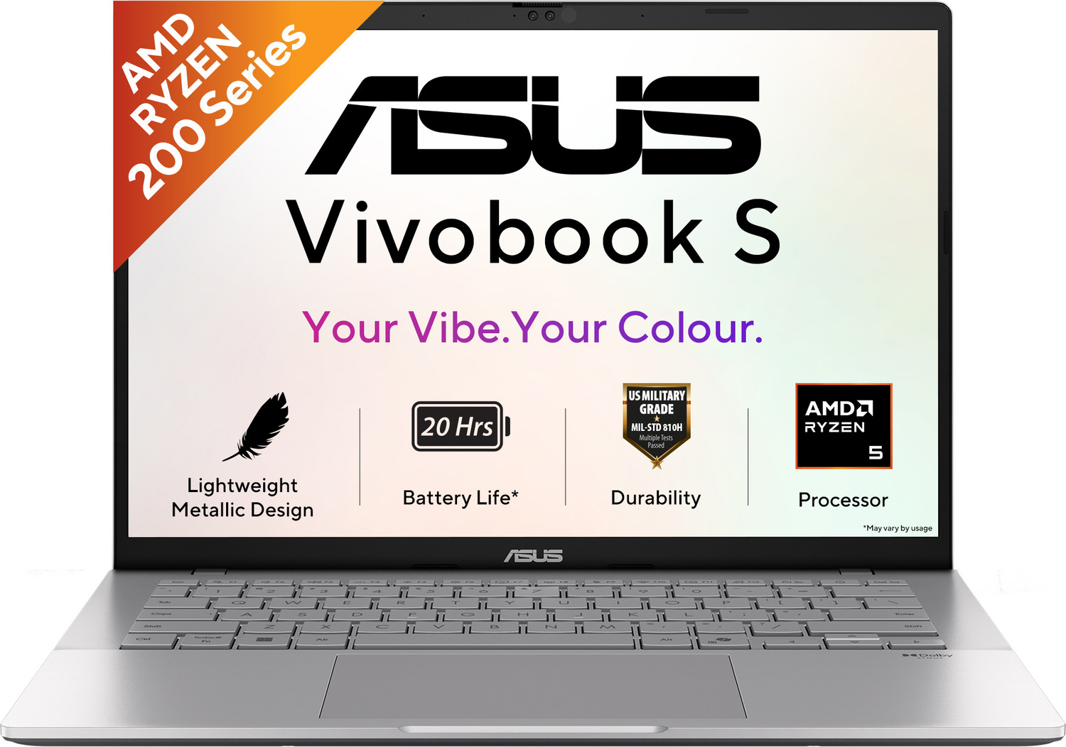 Image of ASUS Vivobook S14 (2026) with Metallic Design, Gaming Grade CPU AMD Ryzen 5 220 - (16 GB /512 GB SSD /Windows 11 Home) M3407HA-LY136WS Thin and Light Laptop