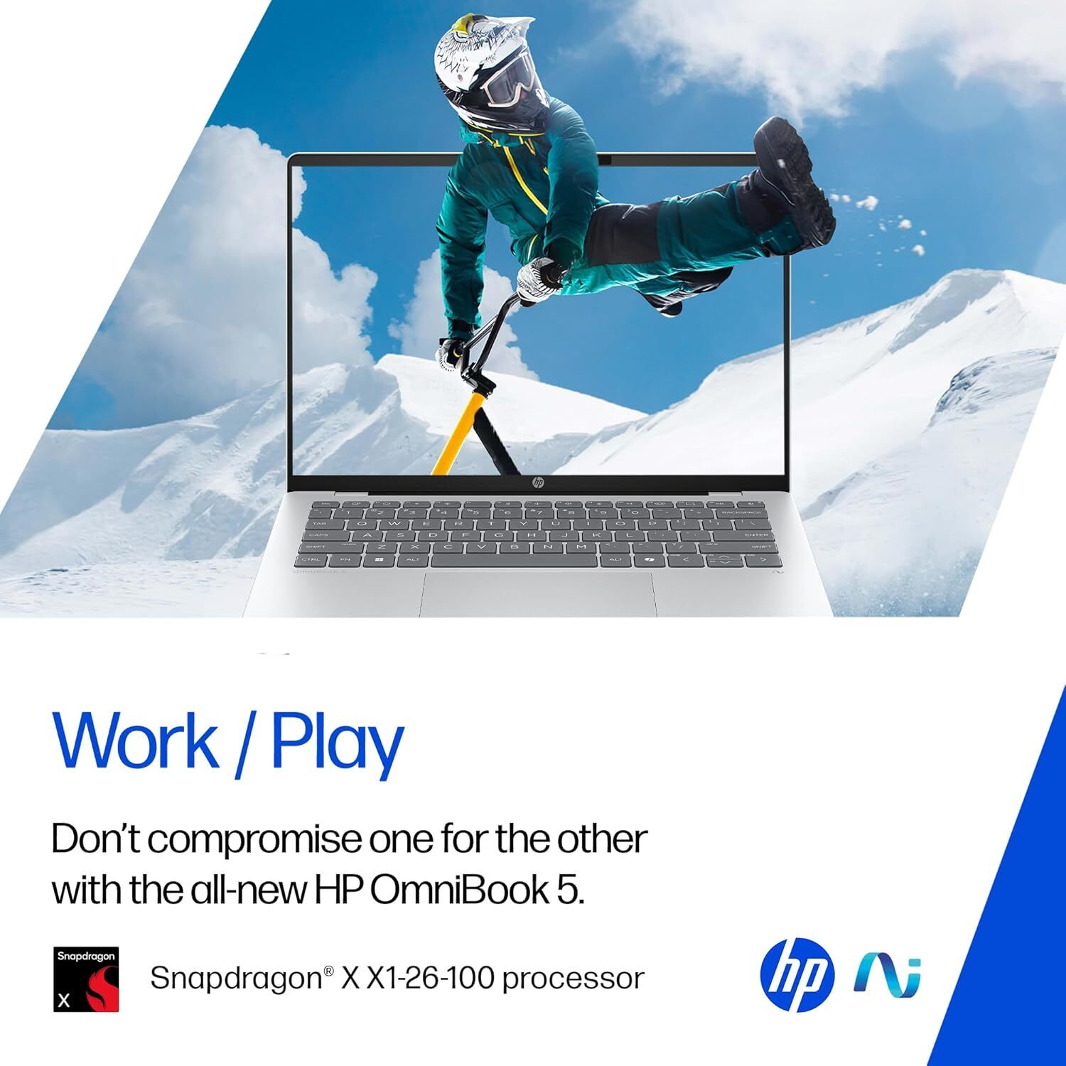 Image of HP Qualcomm Snapdragon X - (16 GB /1 TB HDD /1 TB SSD /Windows 11 Home /16 GB Graphics) he0015QU Laptop