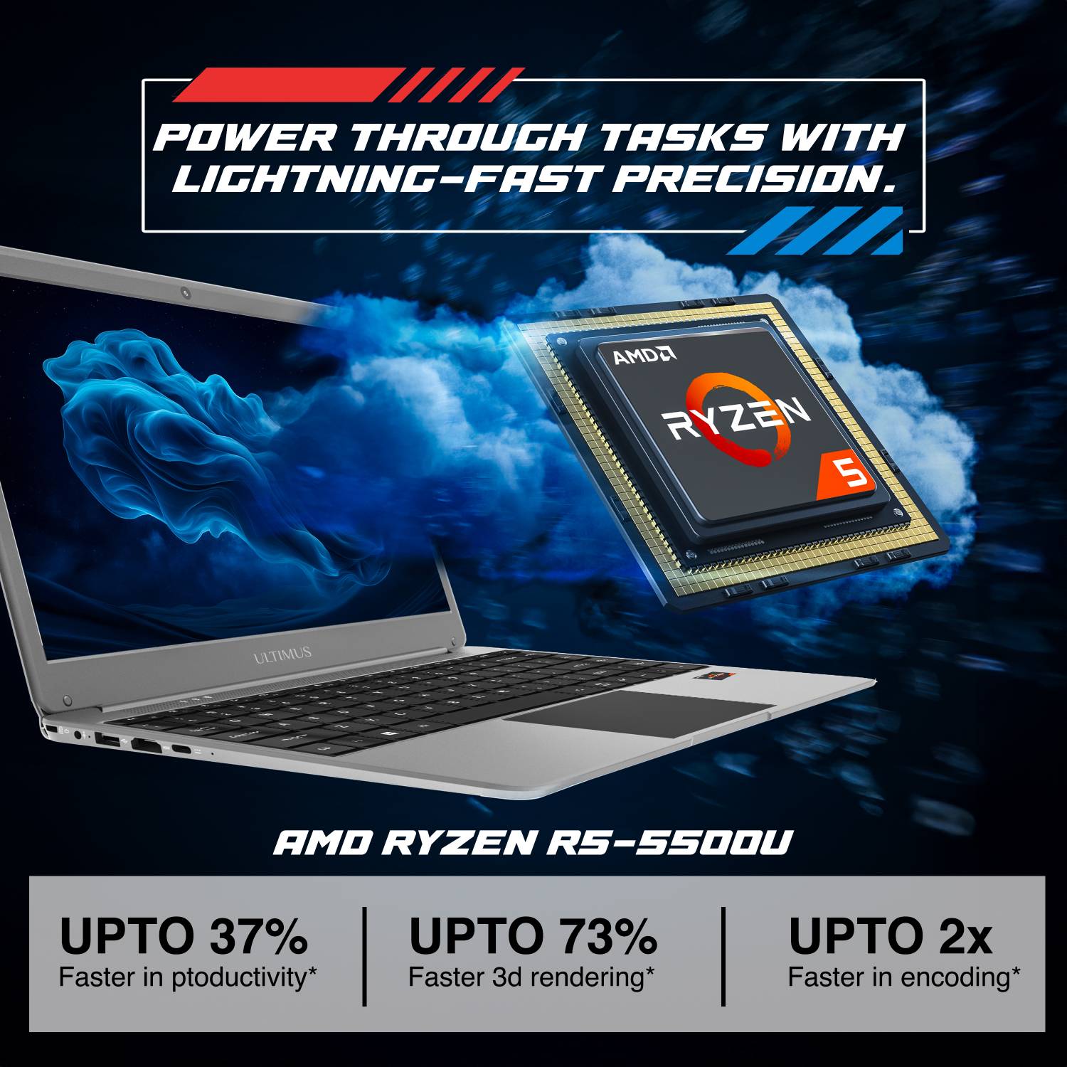 Ultimus U3 AMD Ryzen 5 5500U 8GB/512GB SSD Laptop - Image 3