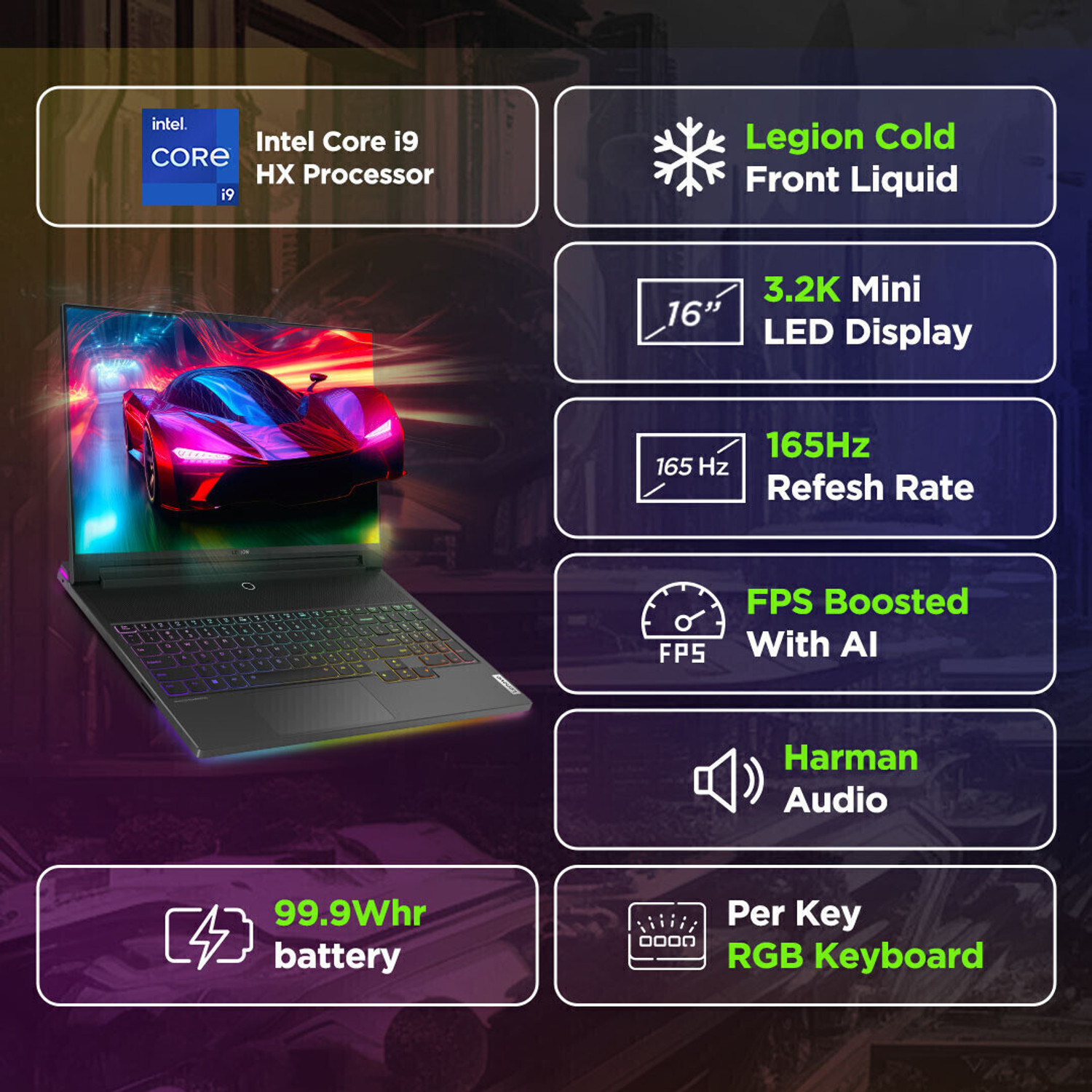 Image of Lenovo Lenovo Legion 9 Intel Core i9 14th Gen 14900HX - (64 GB /2 TB SSD /Windows 11 Home /16 GB Graphics /NVIDIA GeForce RTX 4090) 16IRX9 Gaming Laptop