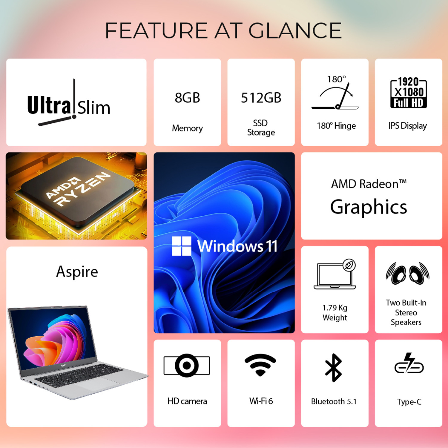 Image of Acer Aspire 3 AMD Ryzen 3 5400U - (8 GB /512 GB SSD /Windows 11 Home) A325-42 Notebook