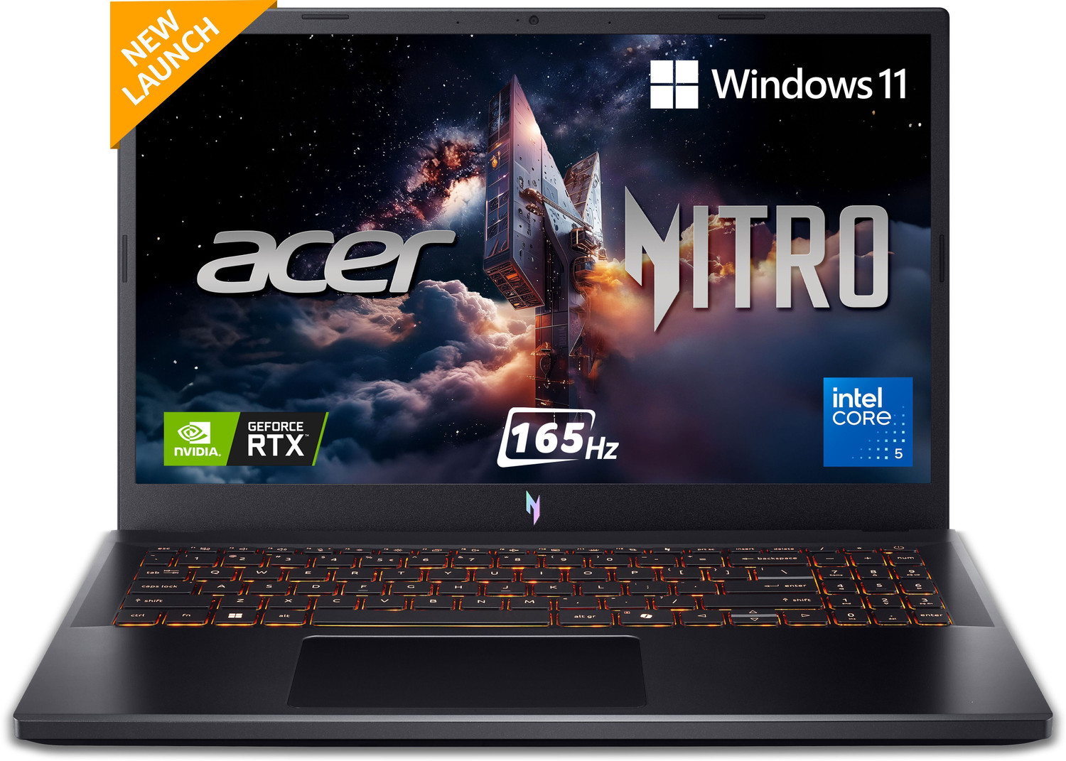 Image of Acer Nitro V 15 (i5 14th Gen) Intel Core 5 210H - (16 GB /512 GB SSD /Windows 11 Home /6 GB Graphics /NVIDIA GeForce RTX 4050) ANV15-52 Gaming Laptop