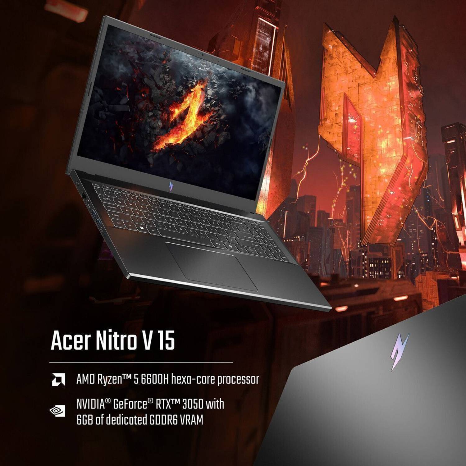 Acer Nitro V Ryzen 5 6600H 16GB 512GB SSD Gaming Laptop - Image 3