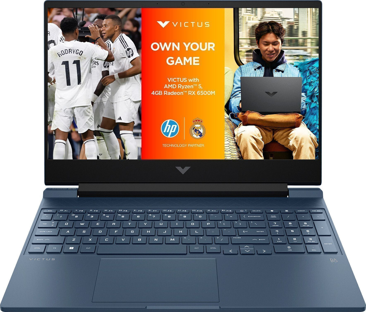 Image of HP Victus gaming AMD Ryzen 5 Hexa Core 5600H - (8 GB /512 GB SSD /Windows 11 Home /4 GB Graphics /AMD Radeon RX 6500M /60 Hz) 15-fb0147AX Gaming Laptop